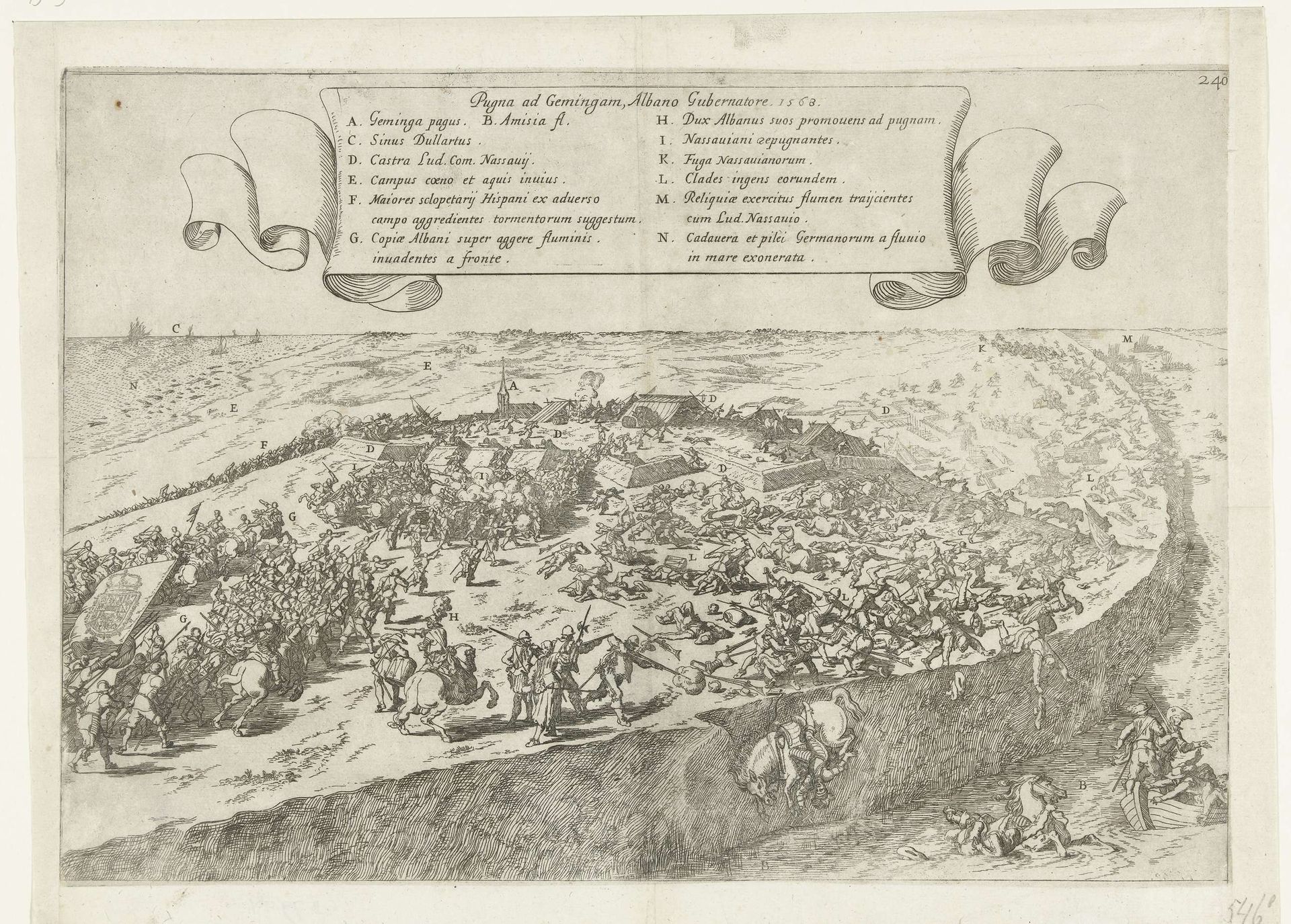 Slag bij Jemmingen, 1568 by Johann Wilhelm Baur