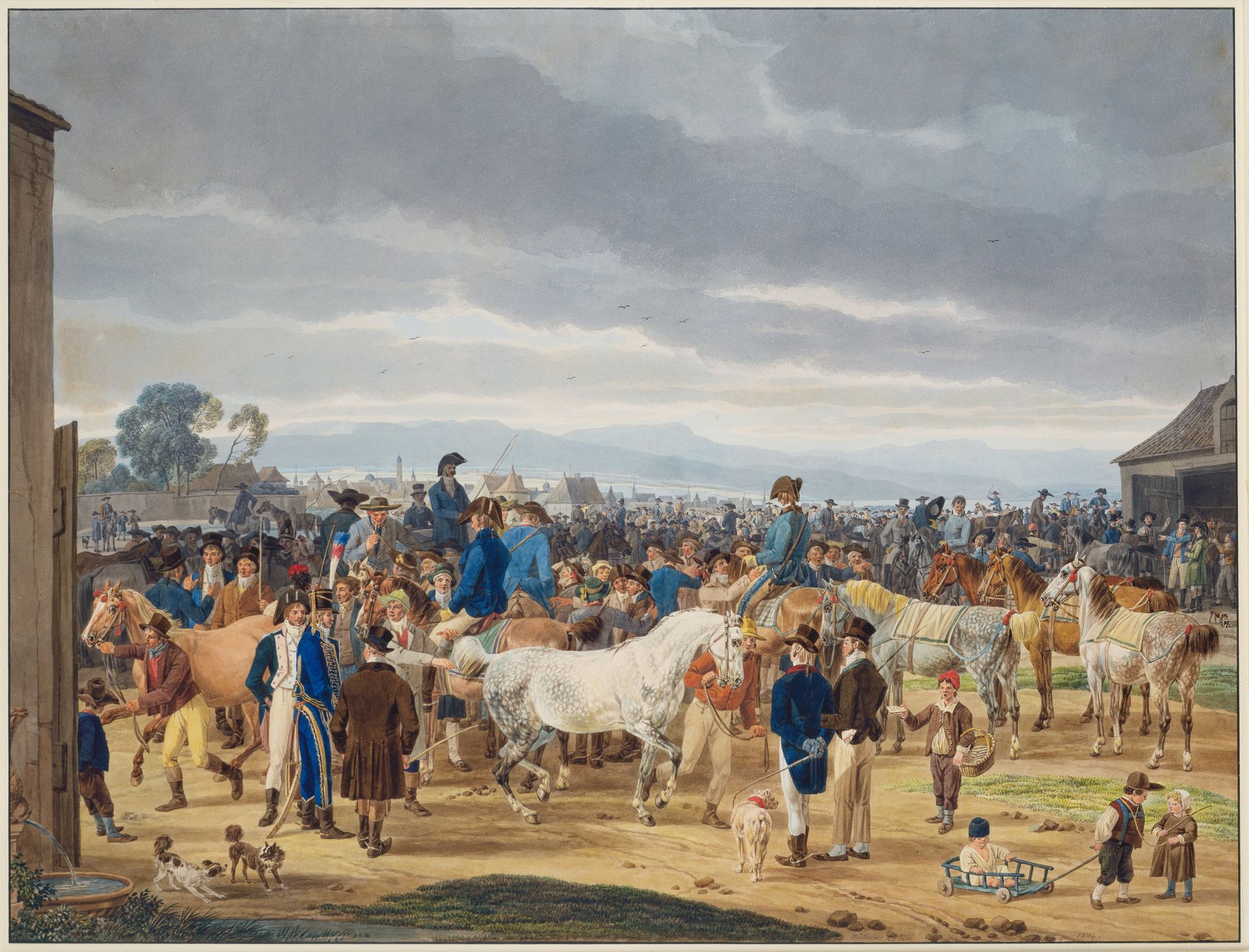 Horse market by Wilhelm von Kobell
