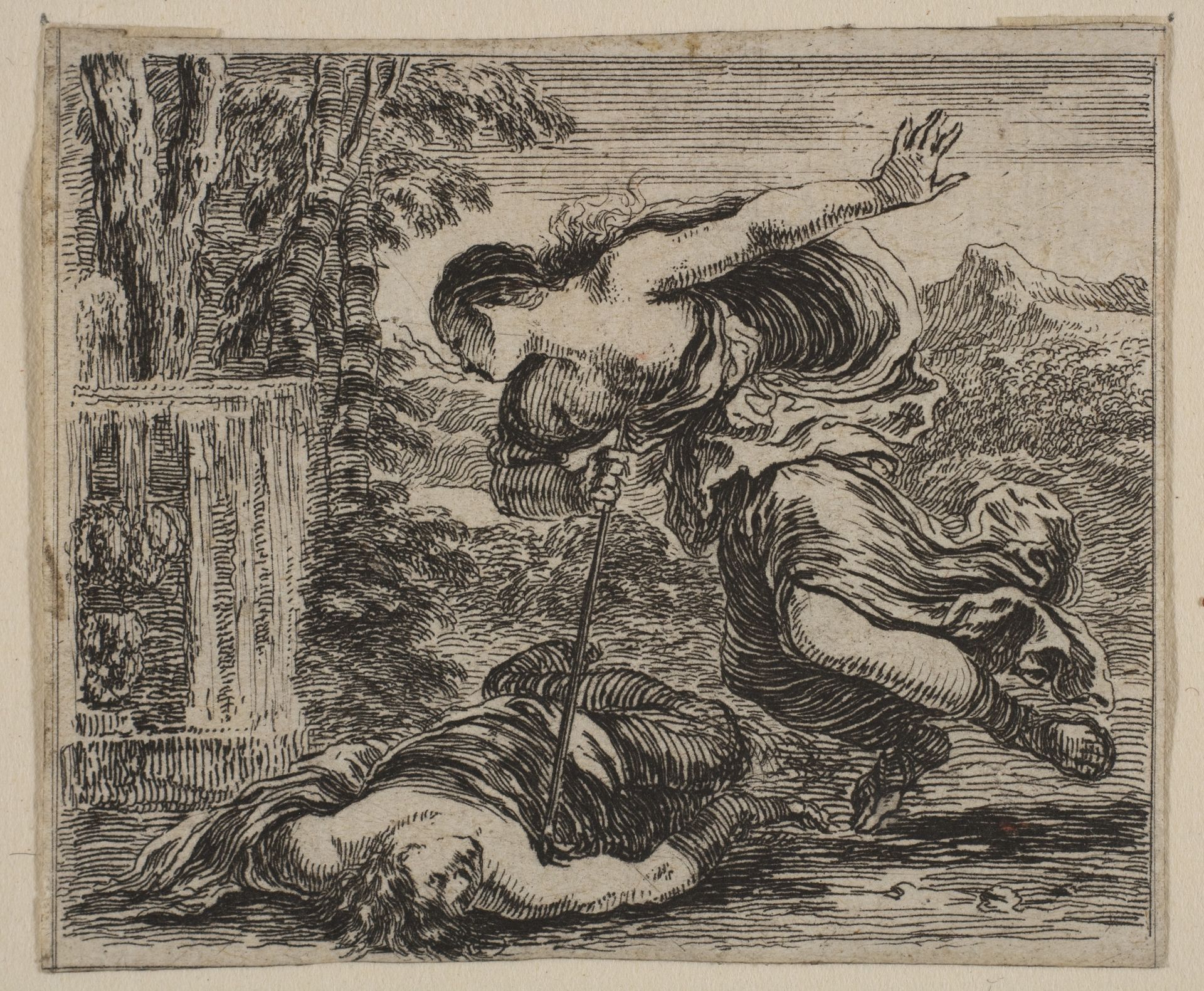 Pyramus et Thisbe, from 'Game of Mythology' (Jeu de la Mythologie) by Stefano della Bella