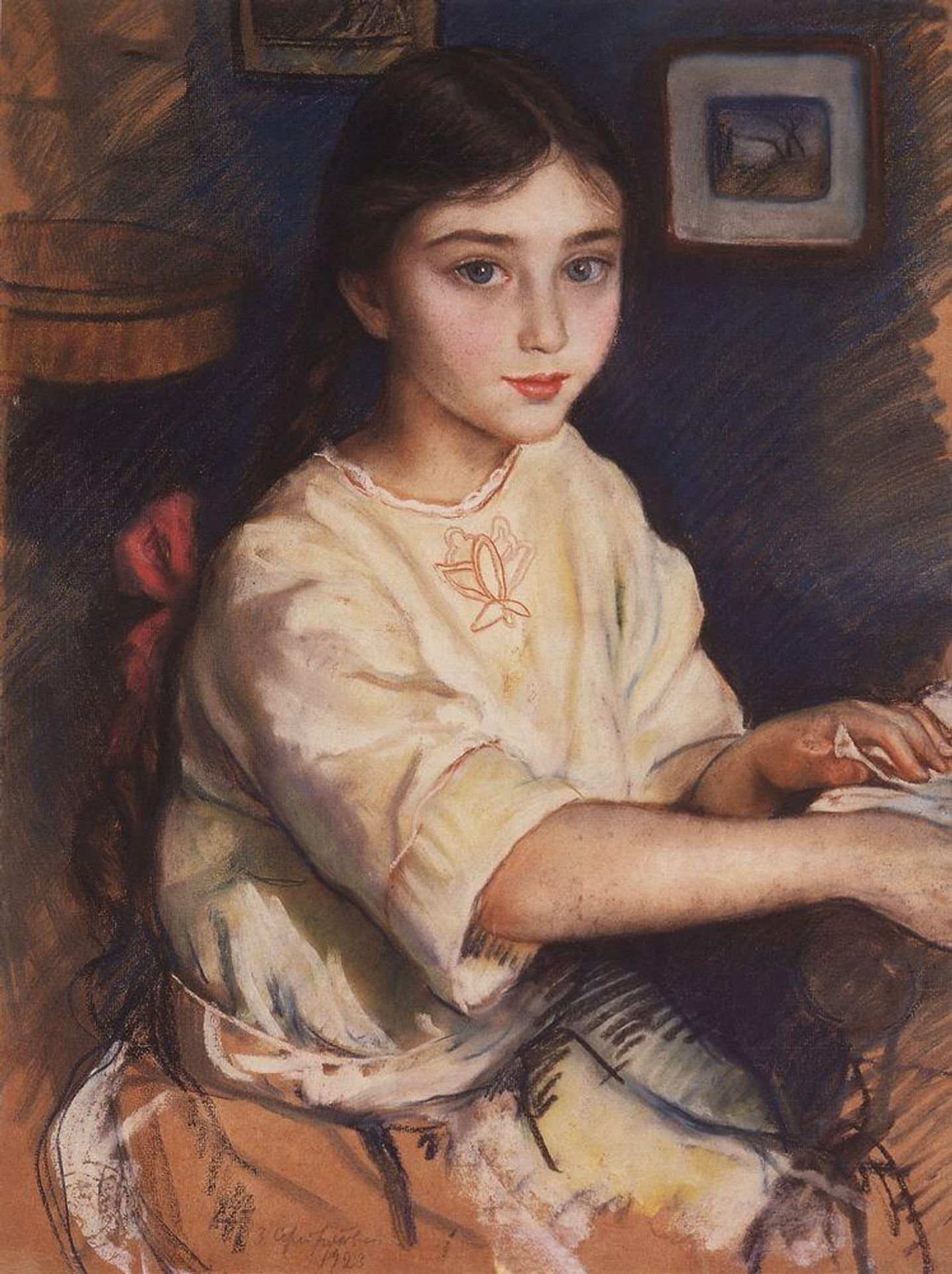 Portrait of O.I. Rybakova in childhood by Zinaida Serebriakova