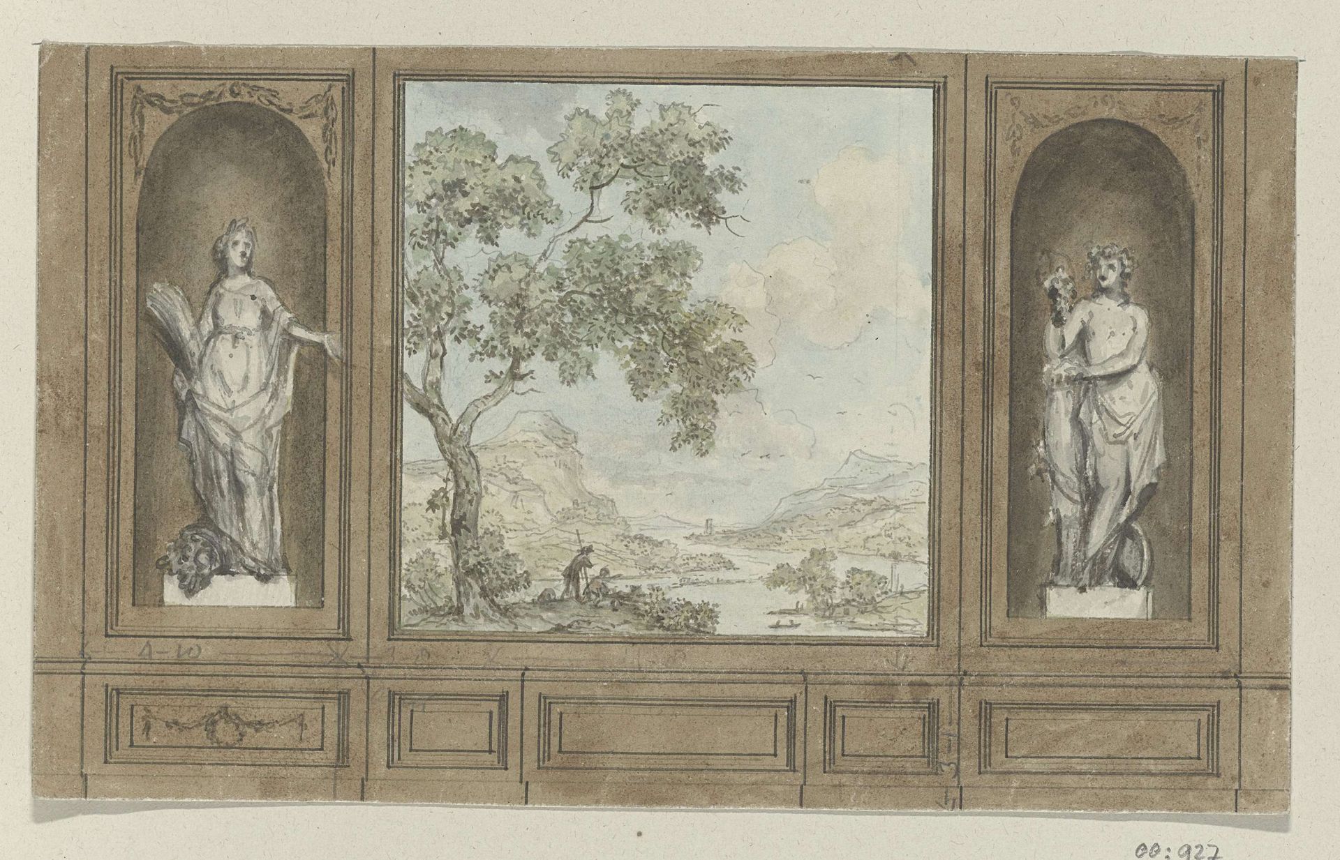 Ontwerptekening voor een kamerwand by Jurriaan Andriessen