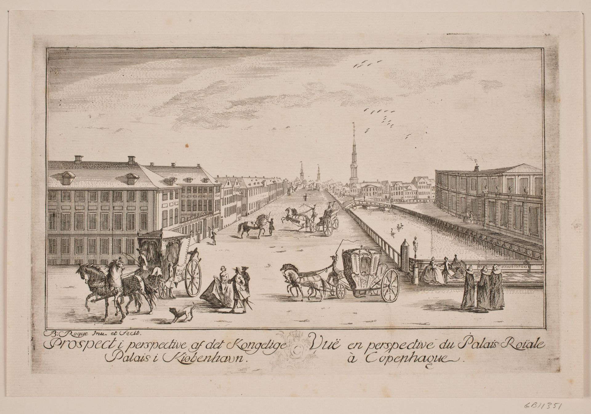 Frederiksholms kanal, t.v. Prinsens Palæ by Bartholomæus Roque