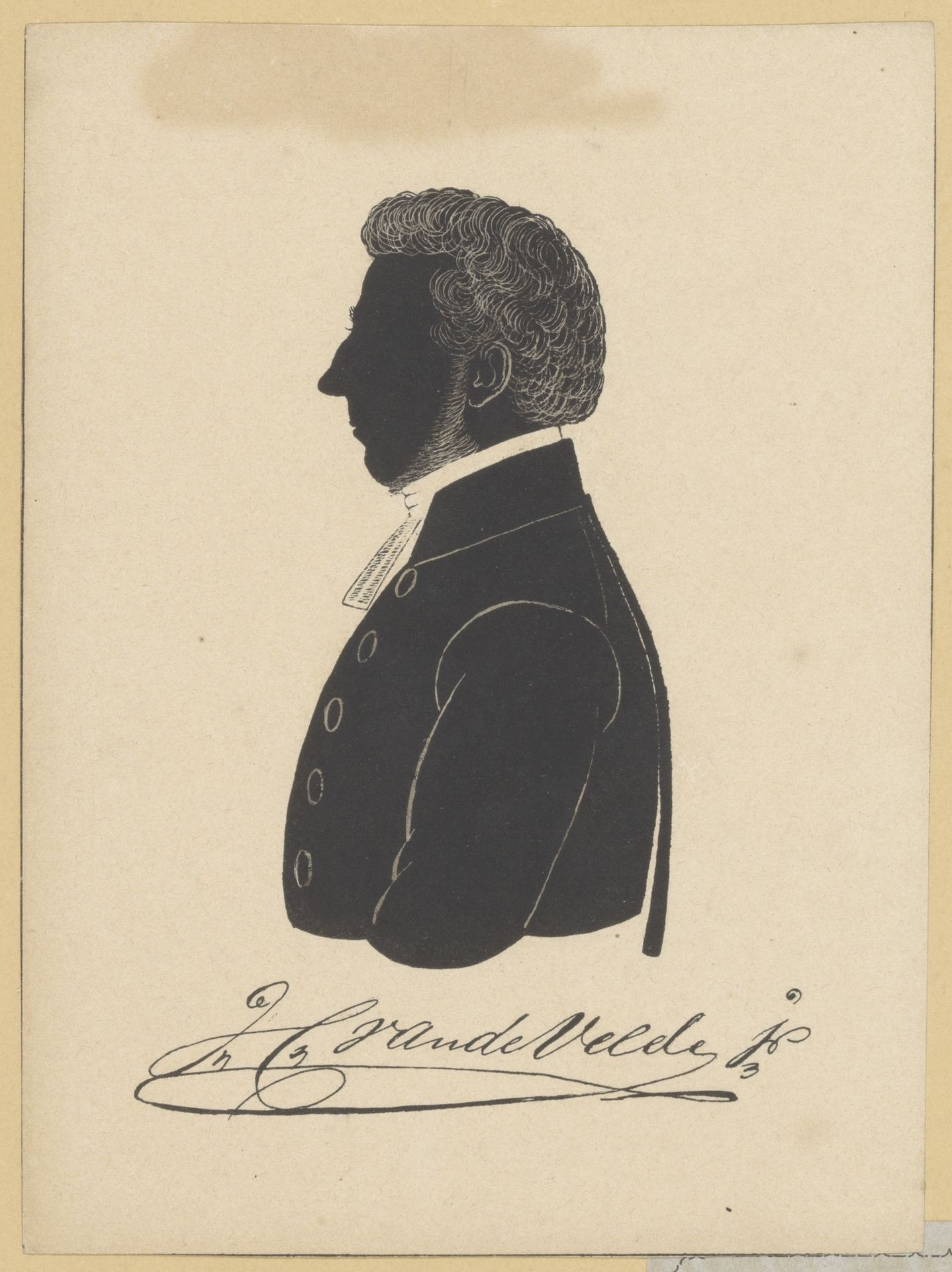 Silhouetportret van J.C. van de Velde Jr. by Pieter (IV) Barbiers