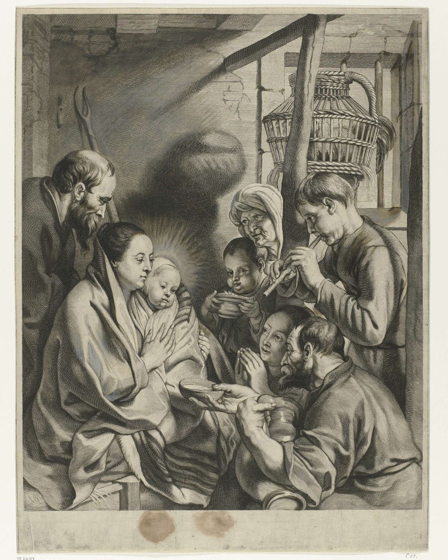 Aanbidding door de herders by Marinus Robyn van der Goes