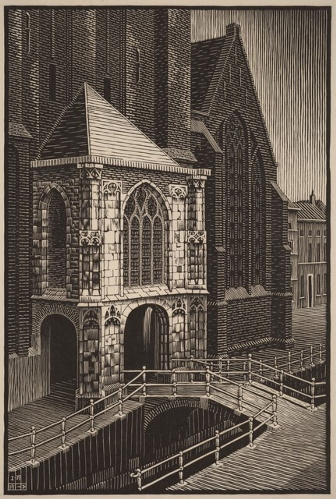 Entrance to the Oude Kerk by M.C. Escher