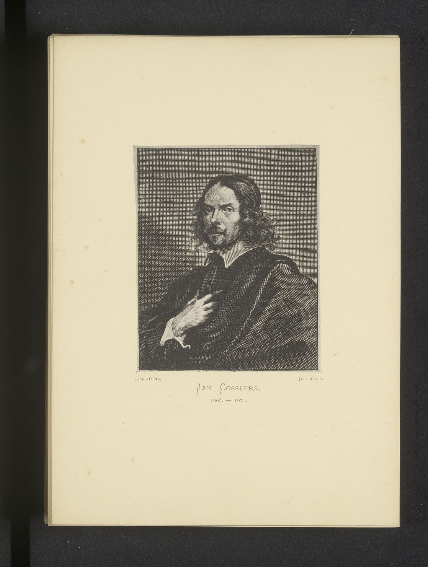 Reproductie van een gravure van een portret van Jan Cossiers door Pieter de Jode (II) by Joseph Maes