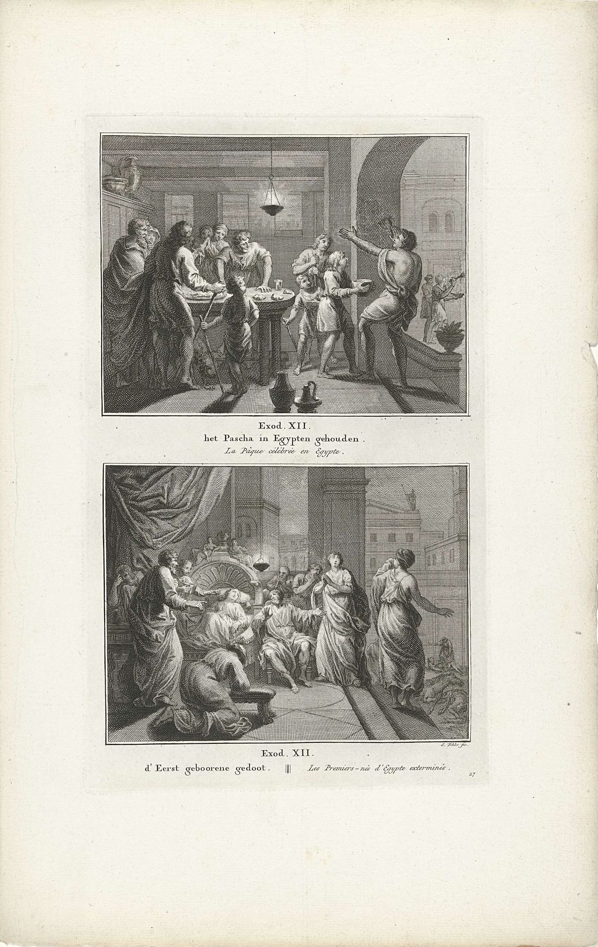 Paschaviering in Egypte en
de dood van de eerstgeborene in Egypte by Simon Fokke