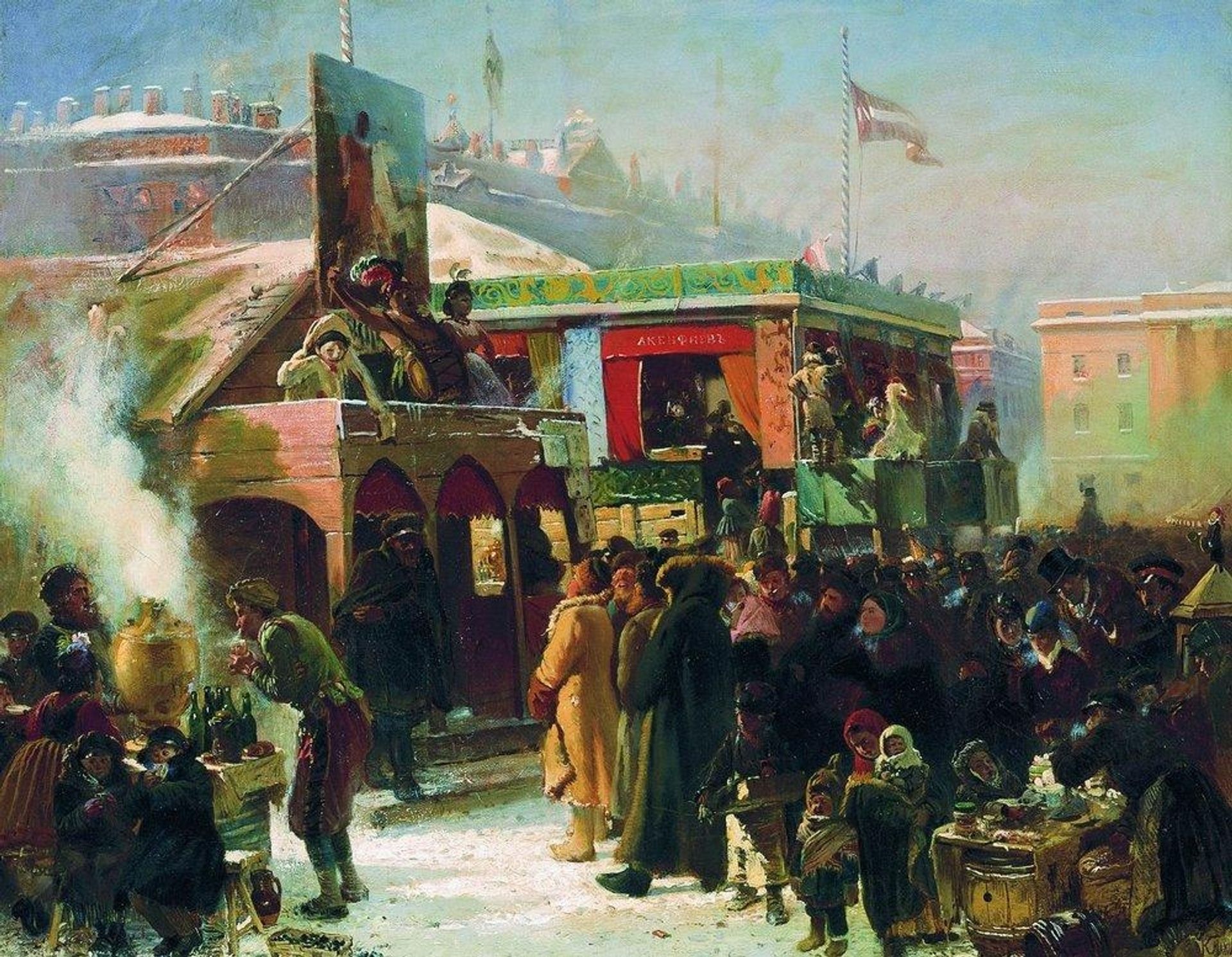 Fair Booths on Admiralty Square, St. Petersburg by Konstantin Egorovich Makovsky