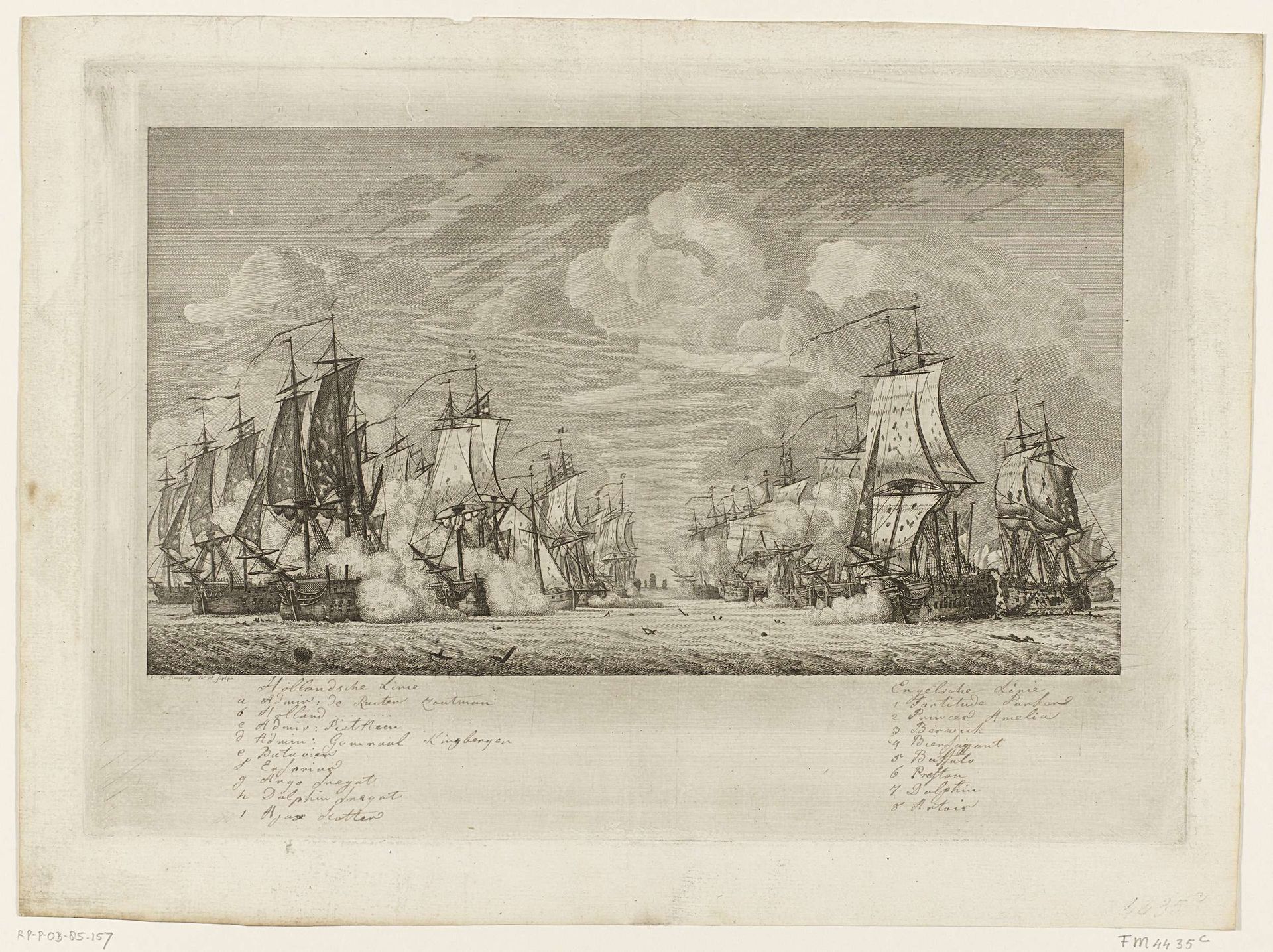 Zeeslag bij Doggersbank, 1781 by Carel Frederik (I) Bendorp