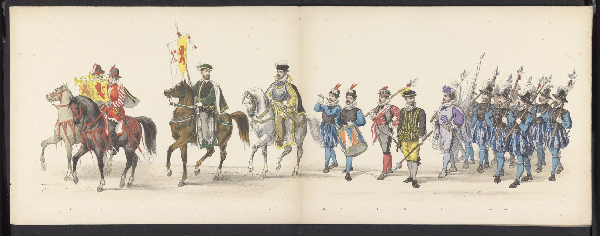 Maskerade van de Leidse studenten, 1875 (plaat 1) by Gerardus Johannes Bos