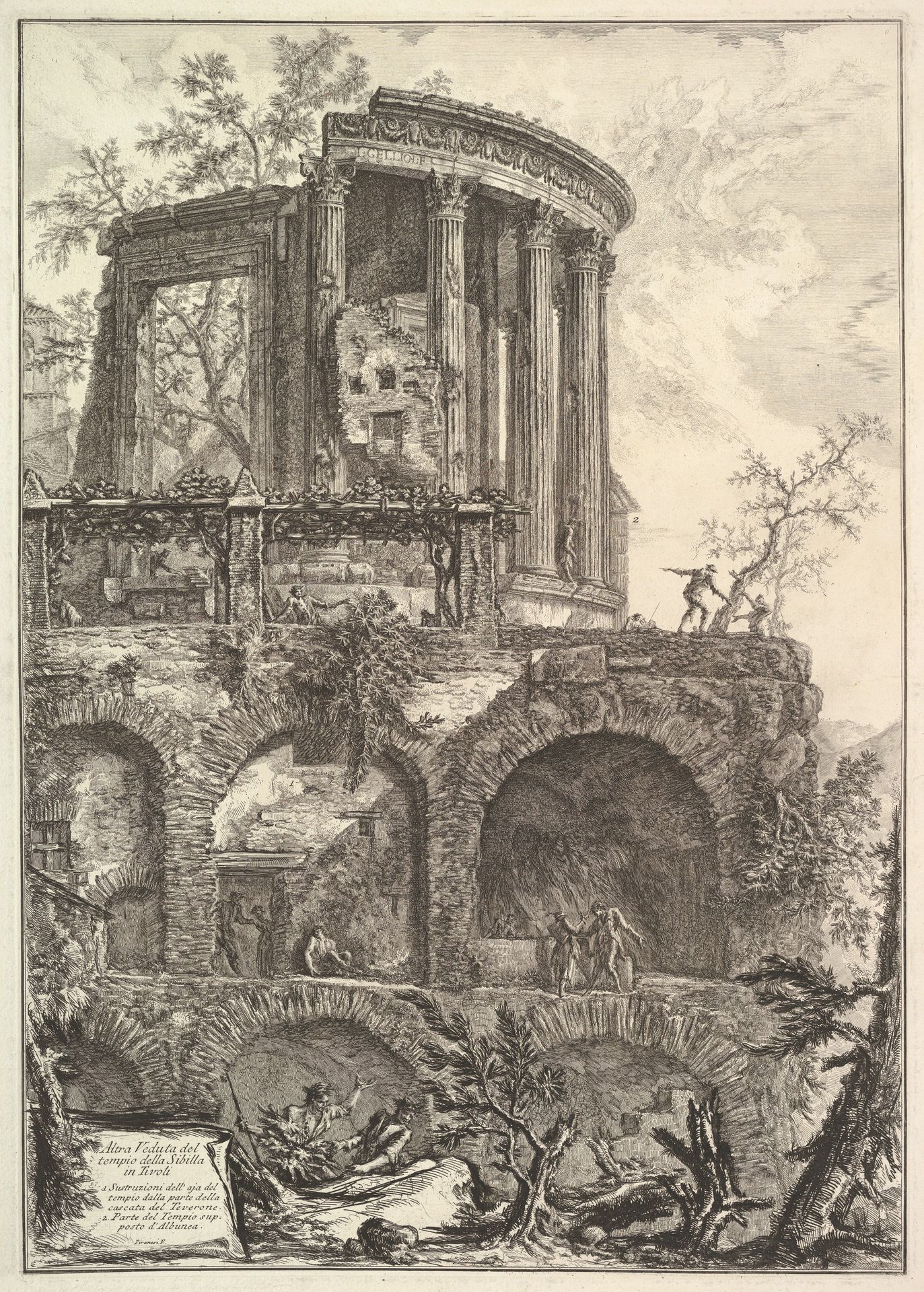 Altra V. del Tempio della Sibilla in Tivoli (Another view of the Temple of the Sibyl in Tivoli) by Giovanni Battista Piranesi