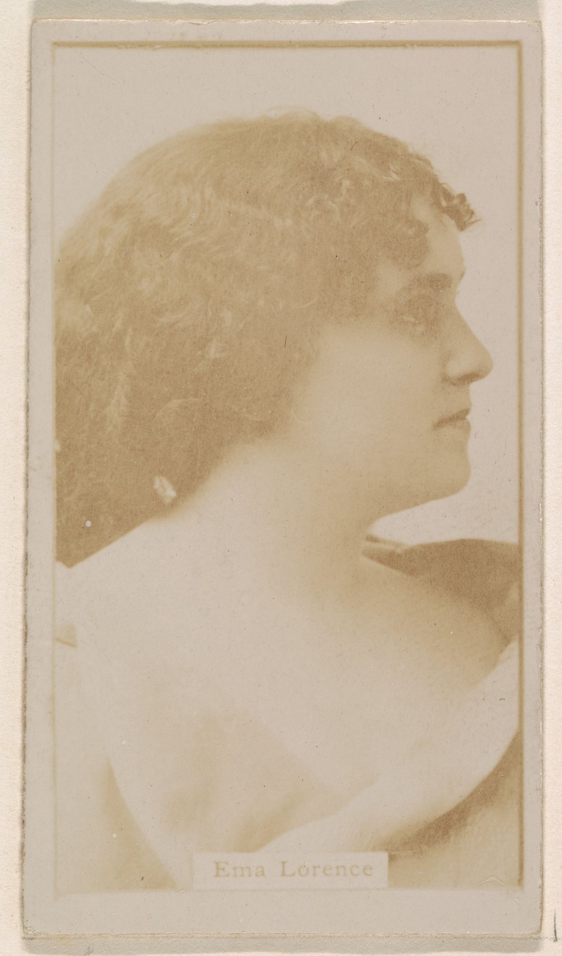 Ema Lorence, from the Actresses series (N245) issued by Kinney Brothers to promote Sweet Caporal Cigarettes by Kinney Brothers Tobacco Company