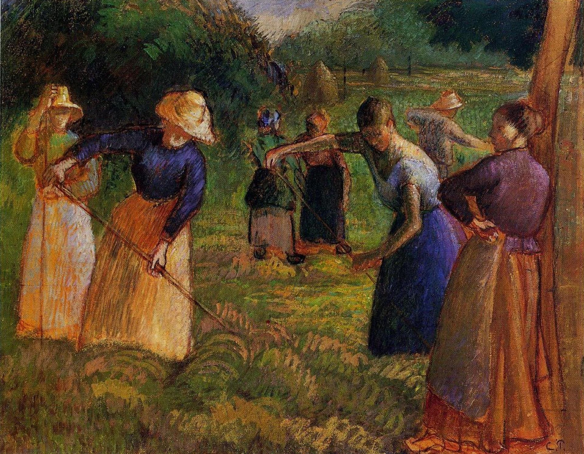 Haymaking in Eragny by Camille Pissarro
