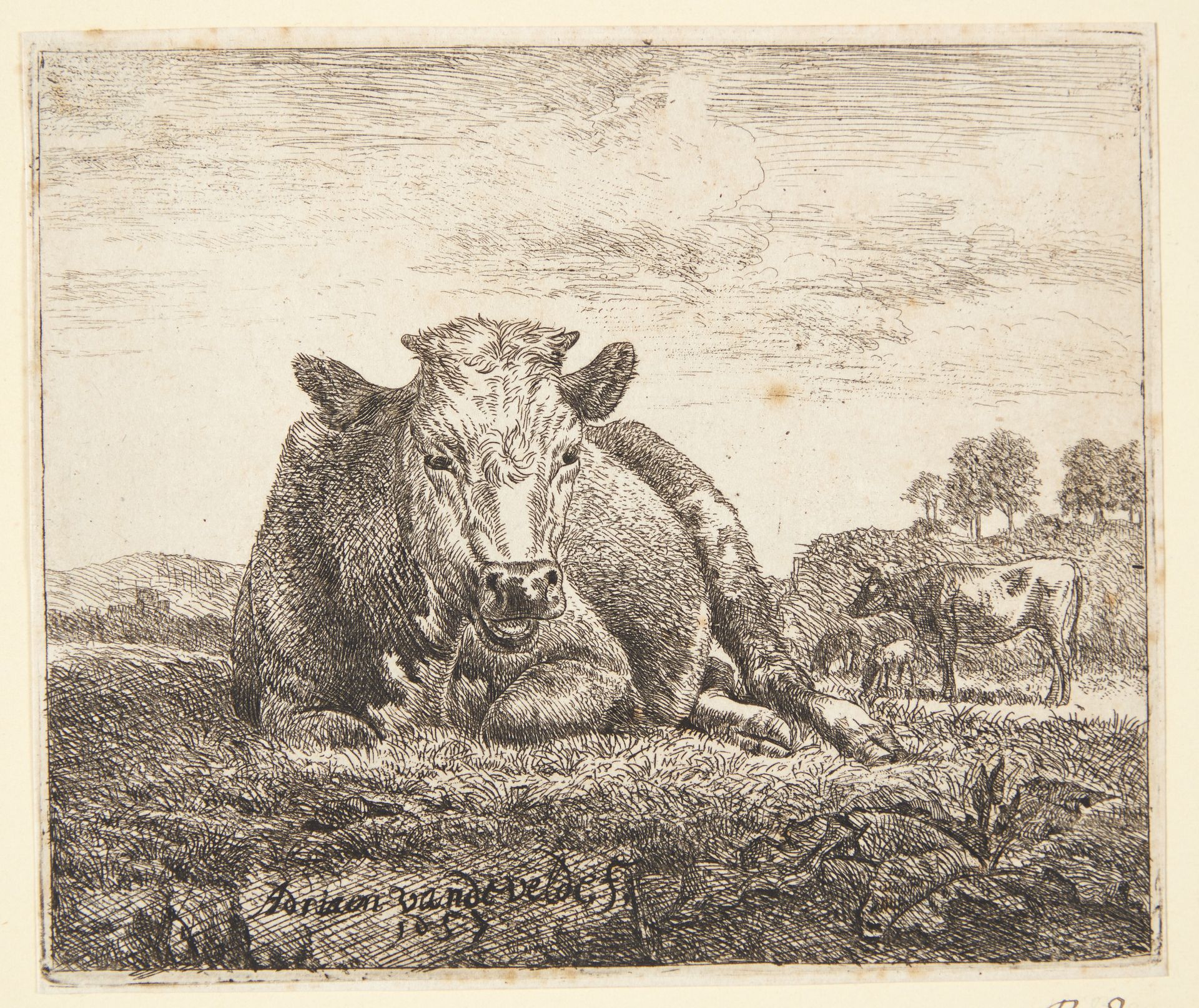 Liggende ko by Adriaen van de Velde
