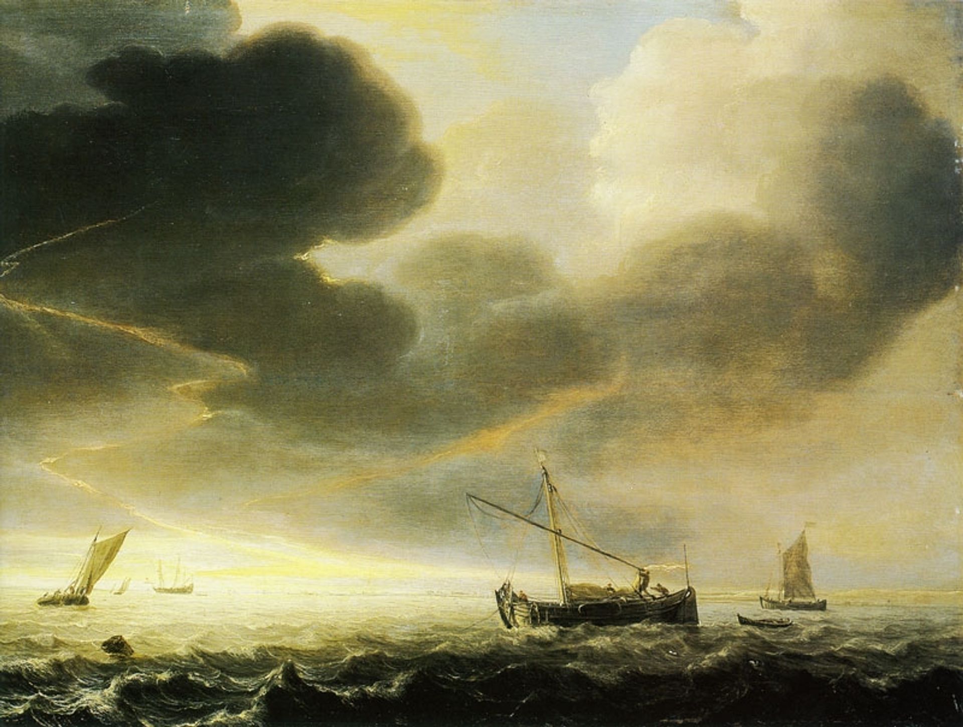 Thunderstorm off the Coast by Simon de Vlieger