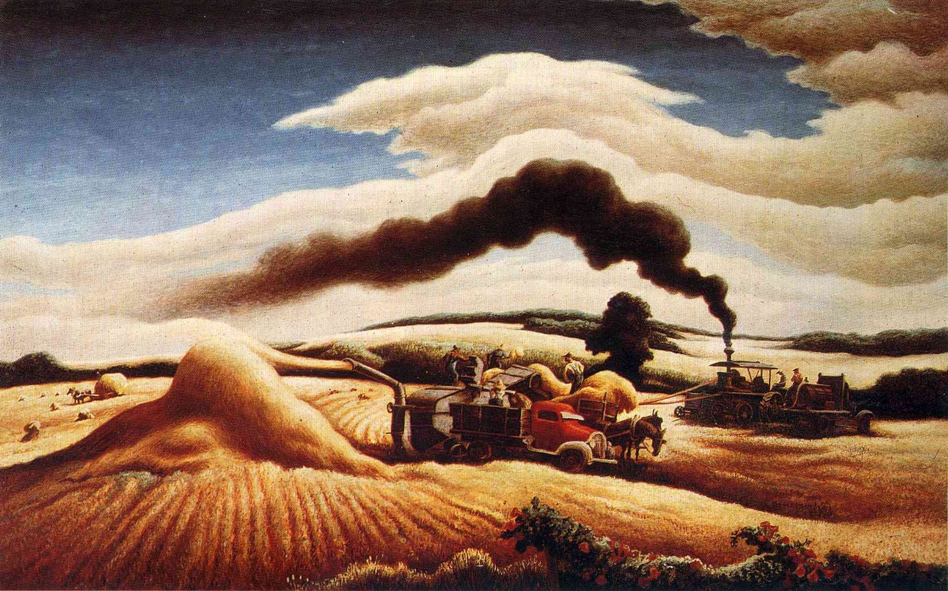 Threshing Wheat by Thomas Hart Benton