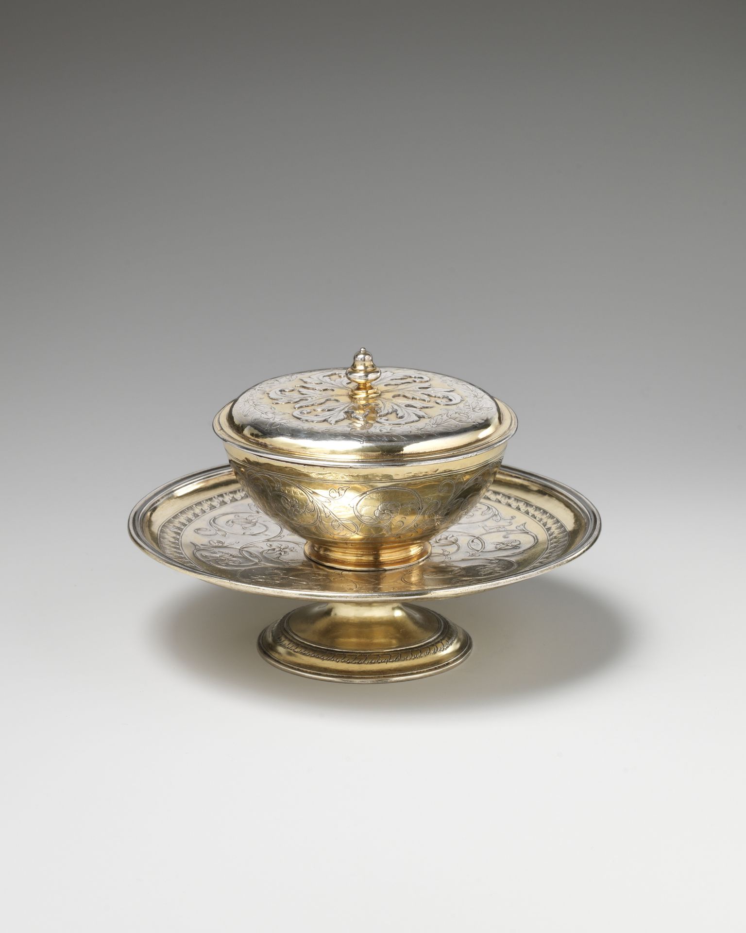 Bowl with cover and stand by F.S.S.