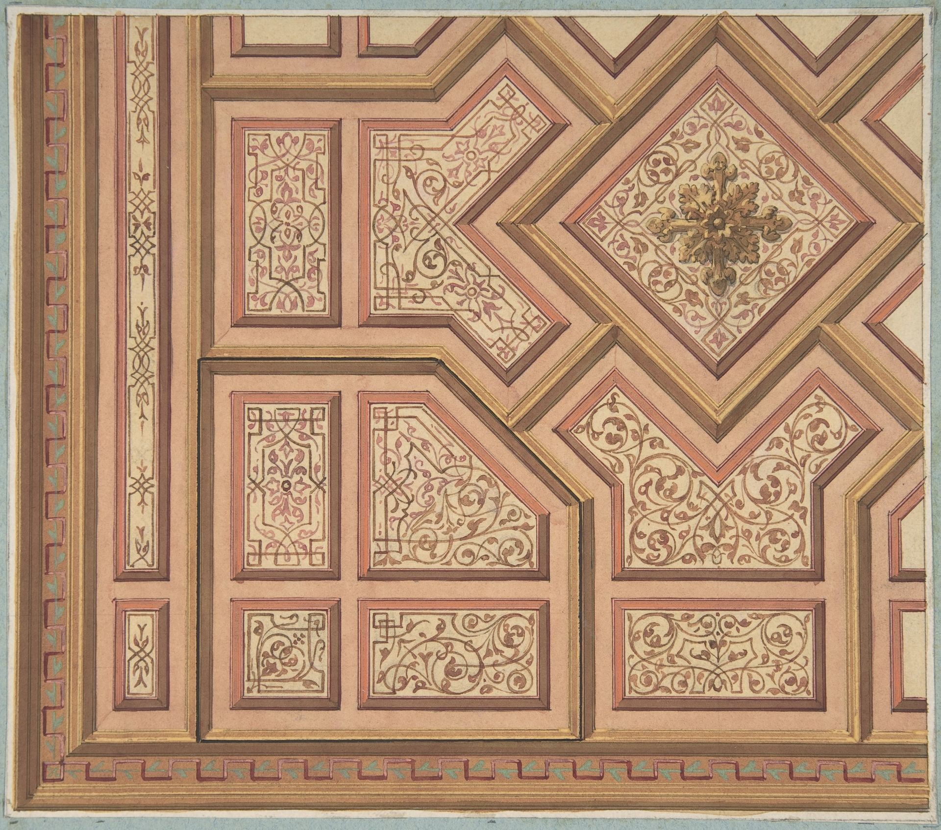 Design for Ceiling, Château de Cangé by Jules-Edmond-Charles Lachaise