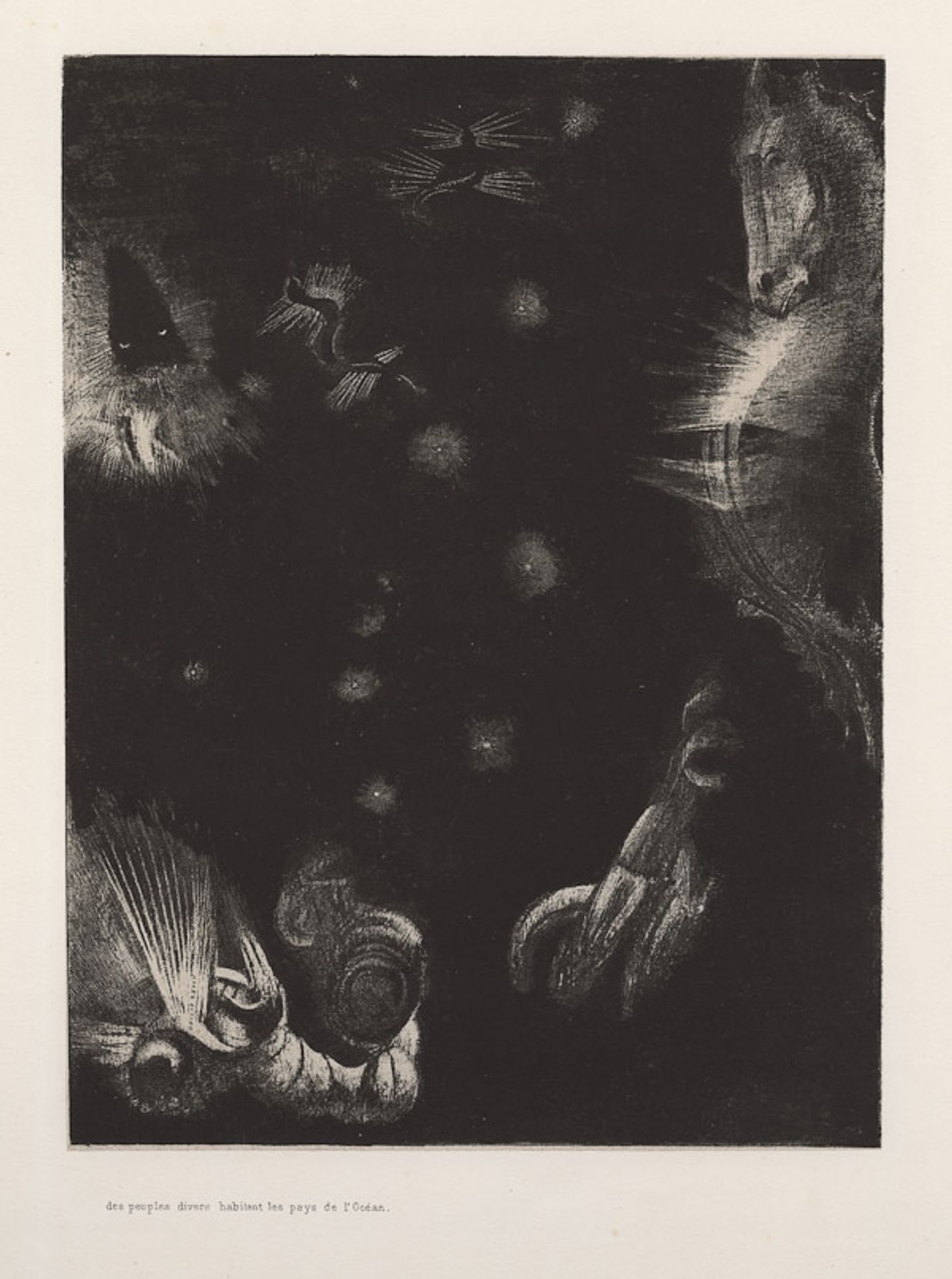 Different peoples inhabit the countries of the Ocean (plate 23) by Odilon Redon