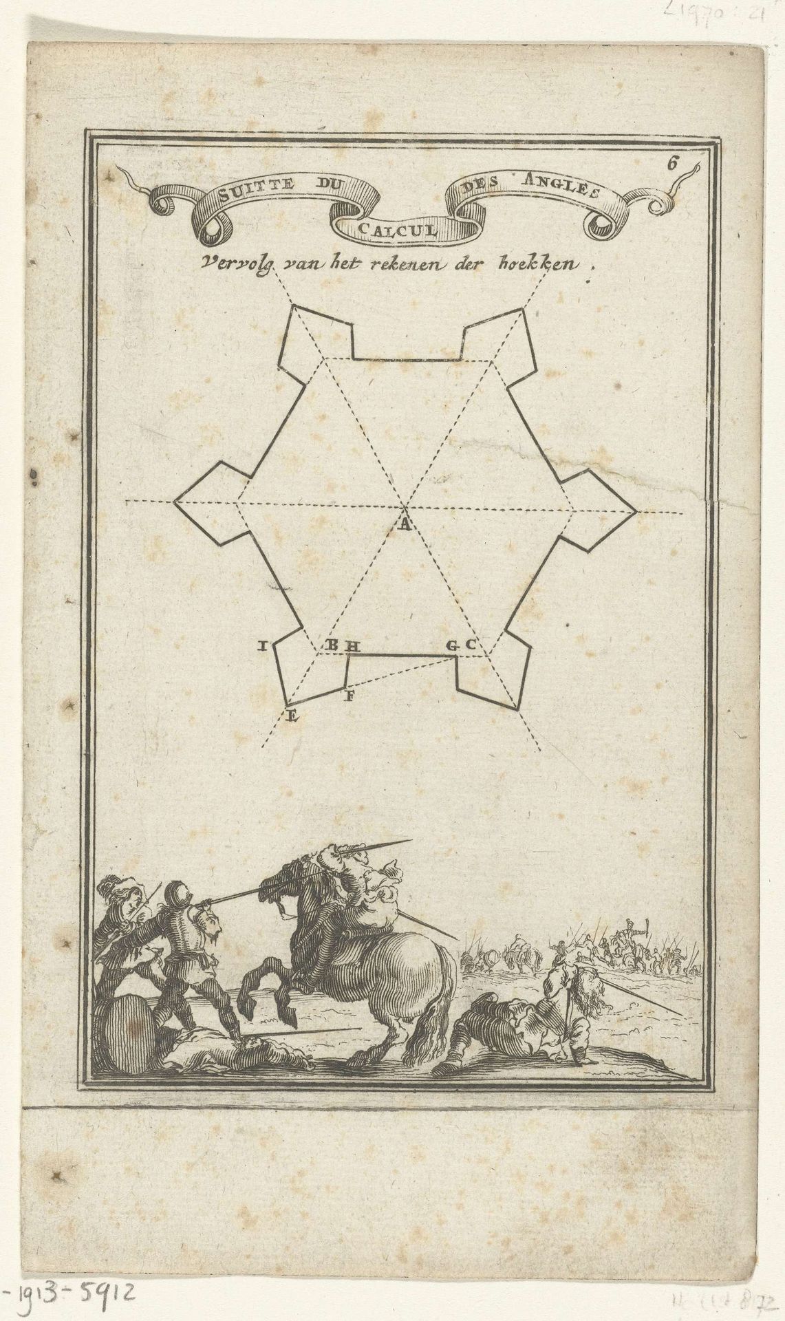 Illustratie voor 'Den Arbeid van Mars' van Allain Manesson Mallet by Romeyn de Hooghe