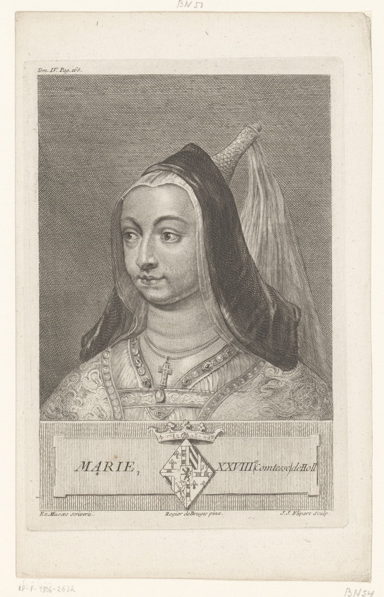Portret van Maria van Bourgondië by Jean Jacques Flipart