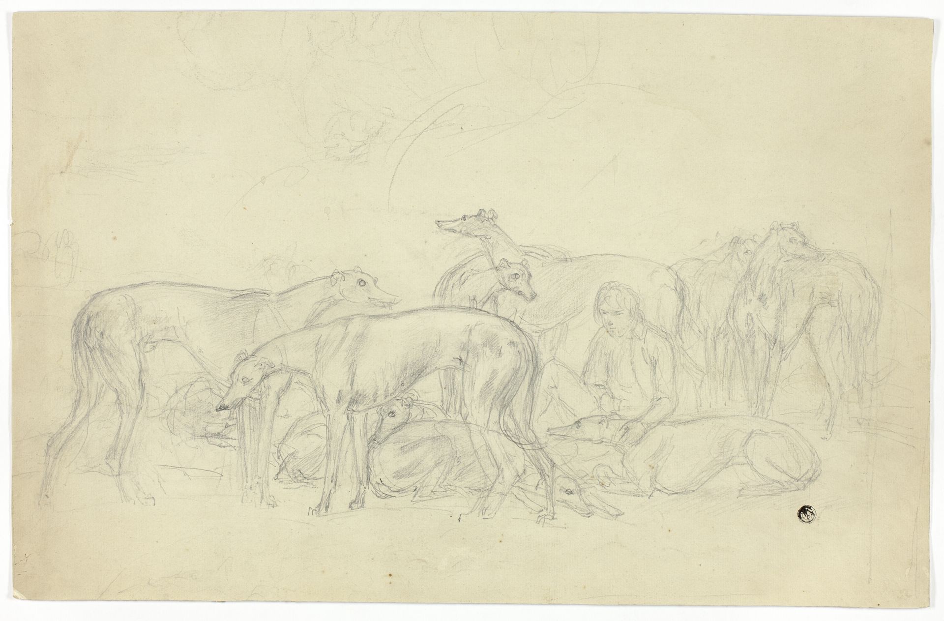 Greyhounds and Their Keeper by Sawrey Gilpin