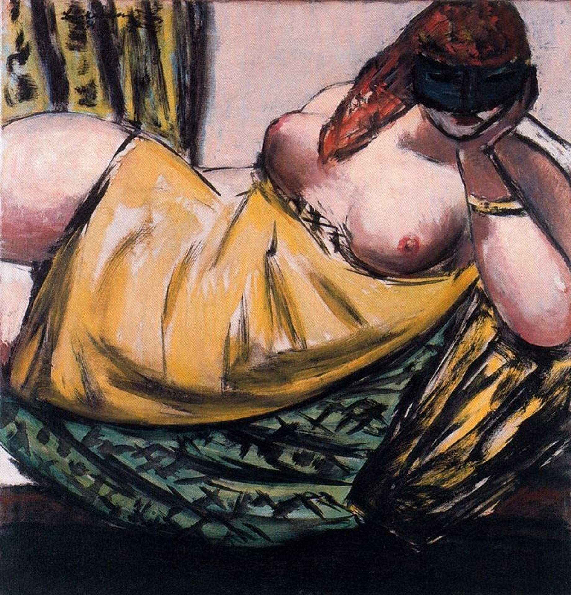 Alfi with Mask by Max Beckmann