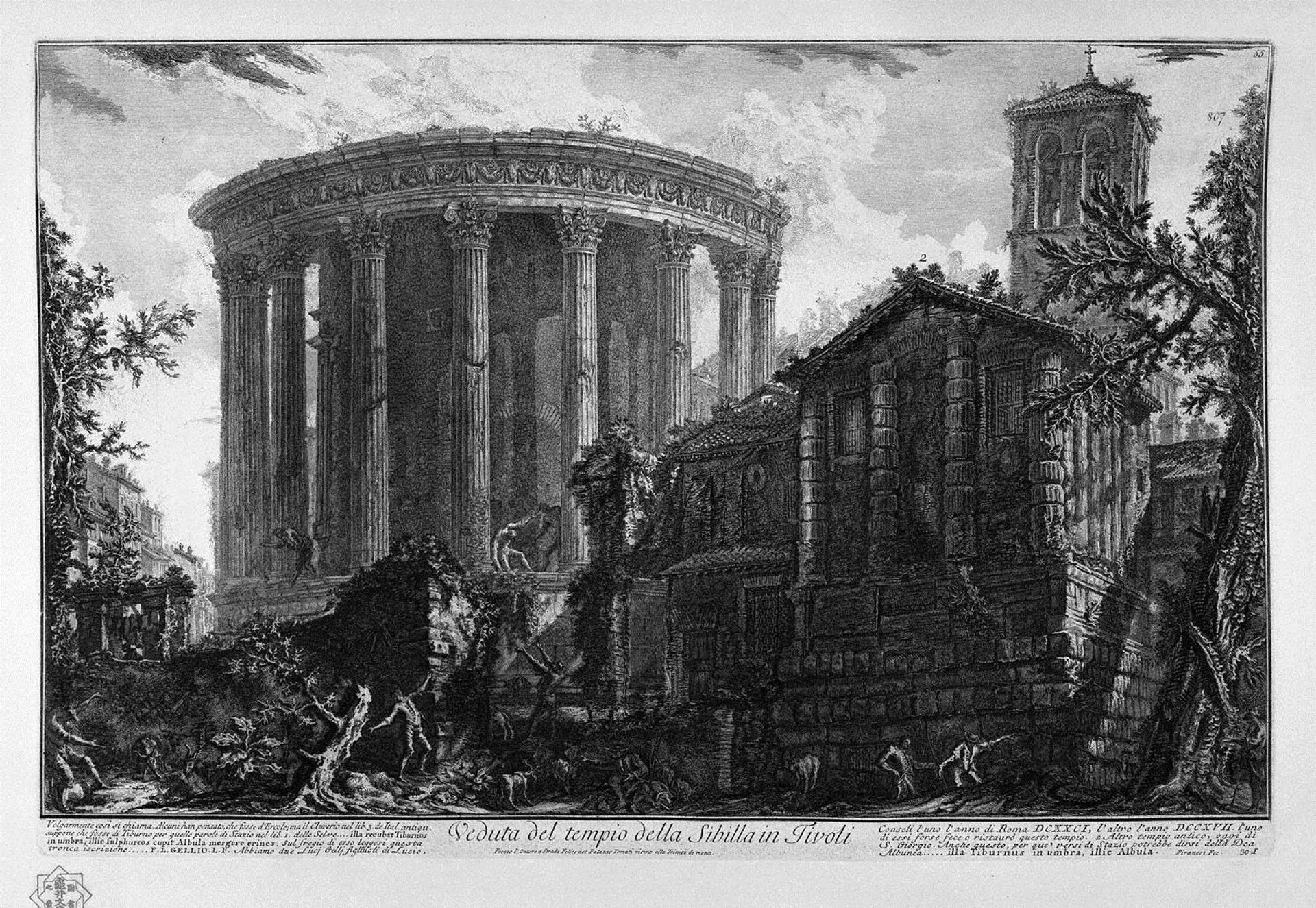View of the Temple of the Sibyl at Tivoli by Giovanni Battista Piranesi