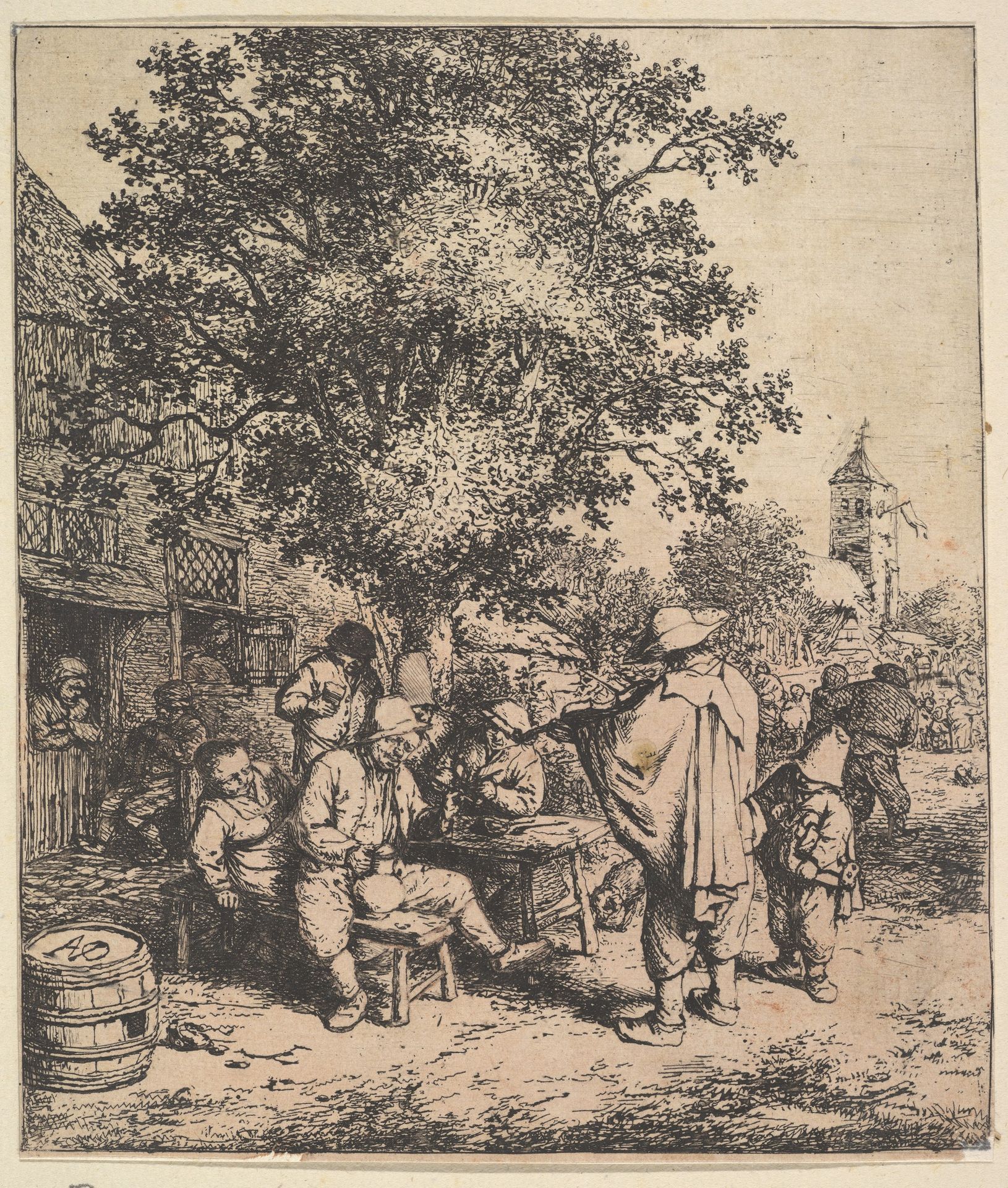 Violinist and Little Organgrinder by Adriaen van Ostade