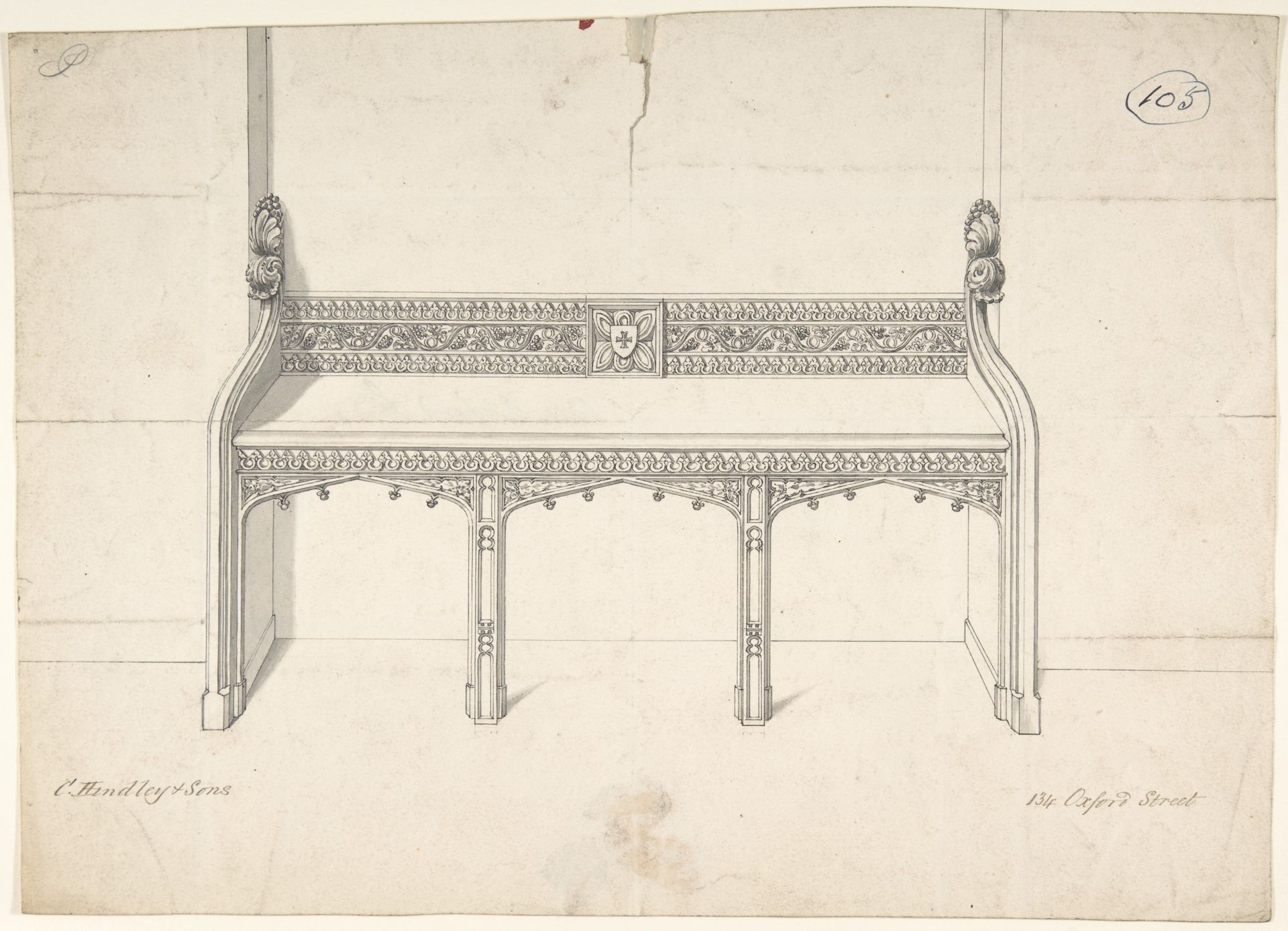 Design for Side Table by Charles Hindley and Sons
