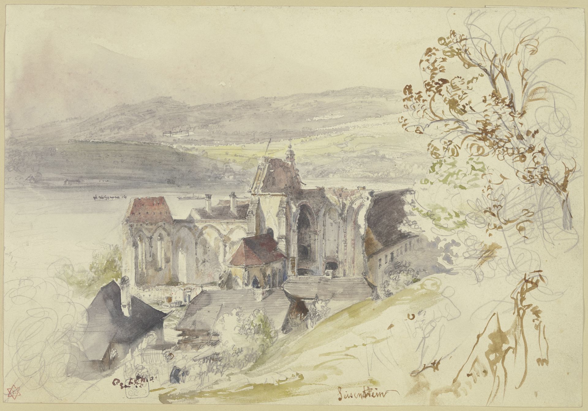 Die Ruinen der Klosterkirche Säusenstein an der Donau by Rudolf von Alt