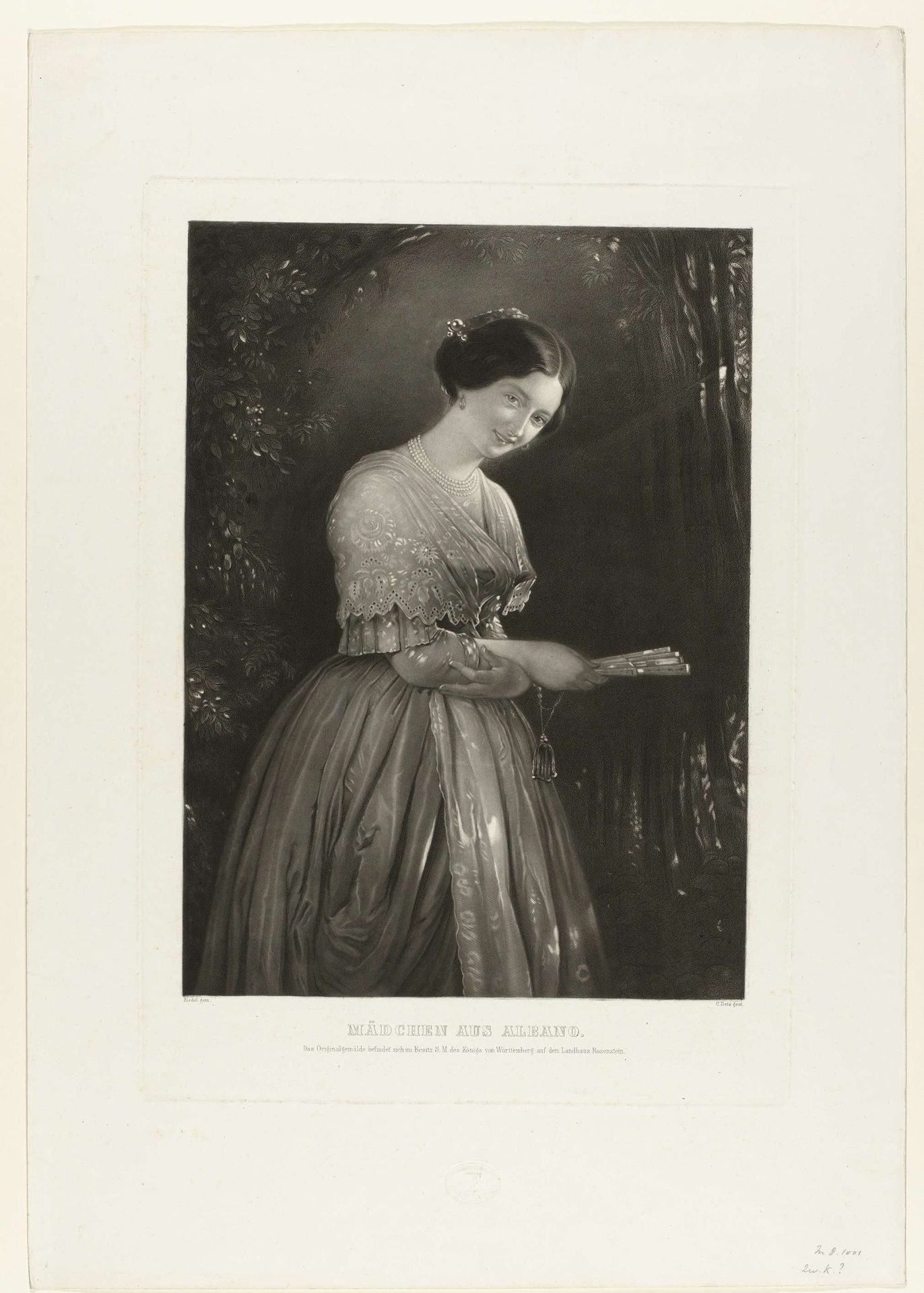 Jonge vrouw in de klederdracht van Albano Laziale by Carl August Deis