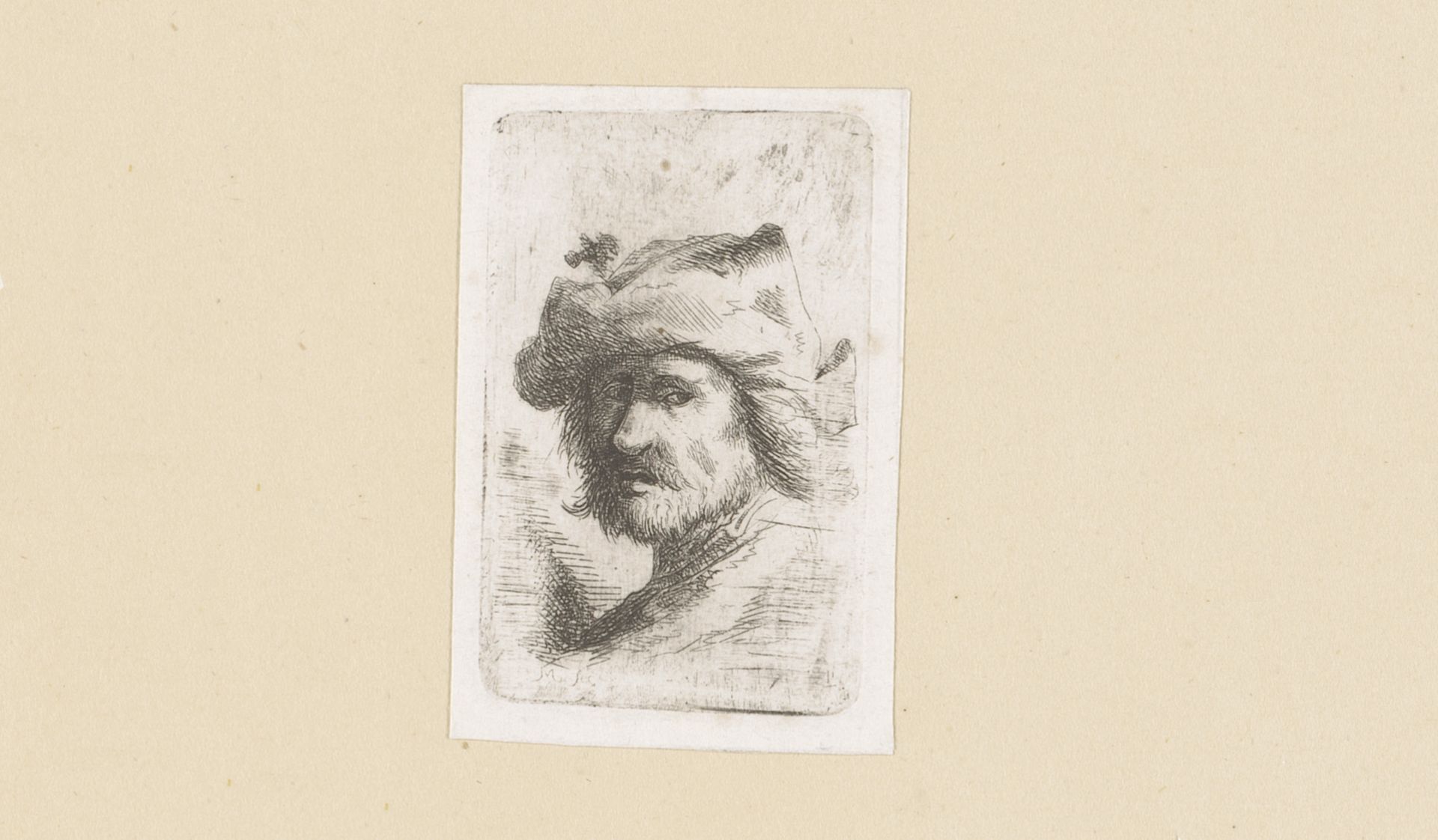 Kop van een onbekende man by Johann Ludwig Ernst Morgenstern
