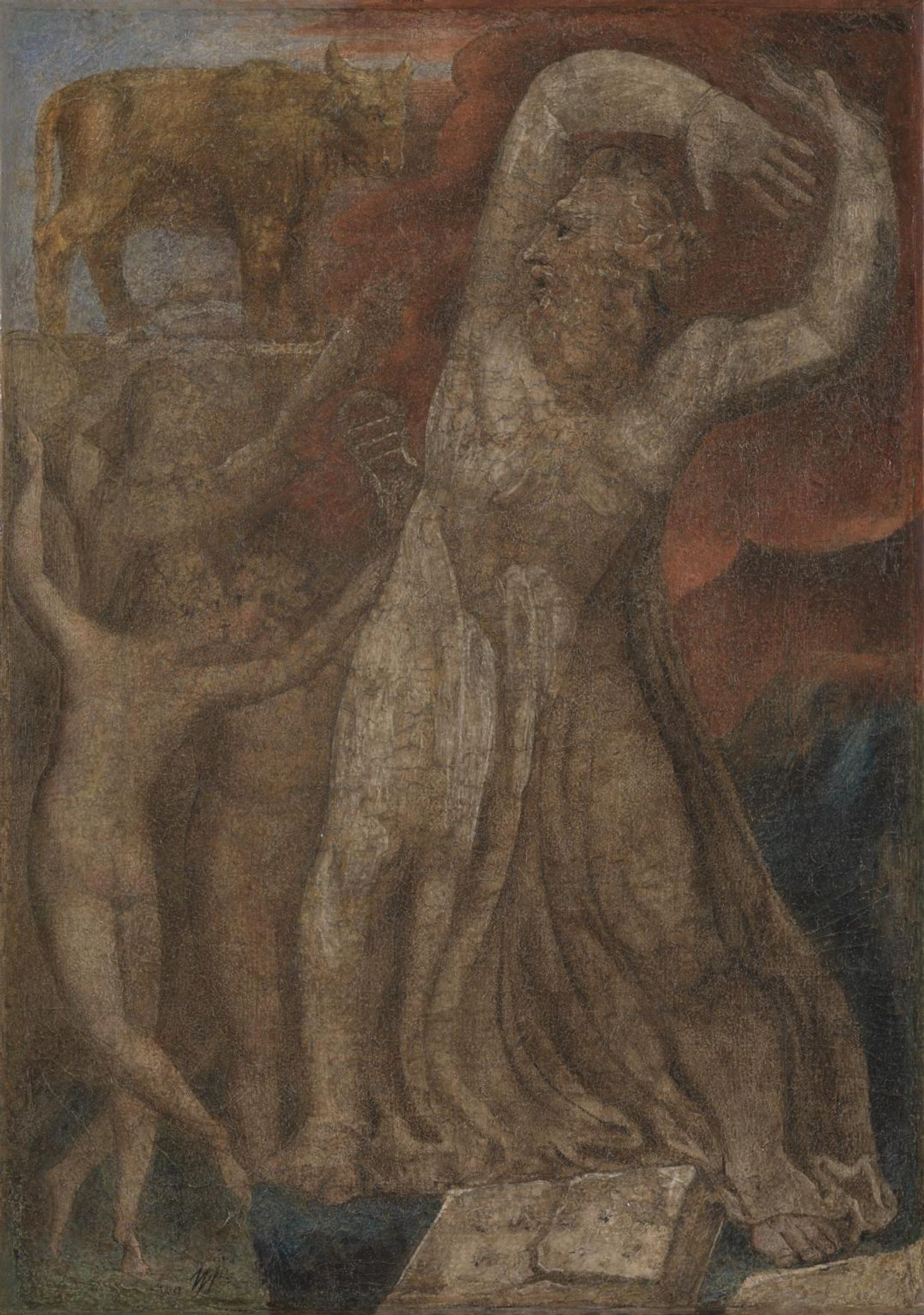 Moses Indignant at the Golden Calf - William Blake | Artera | AskArtera