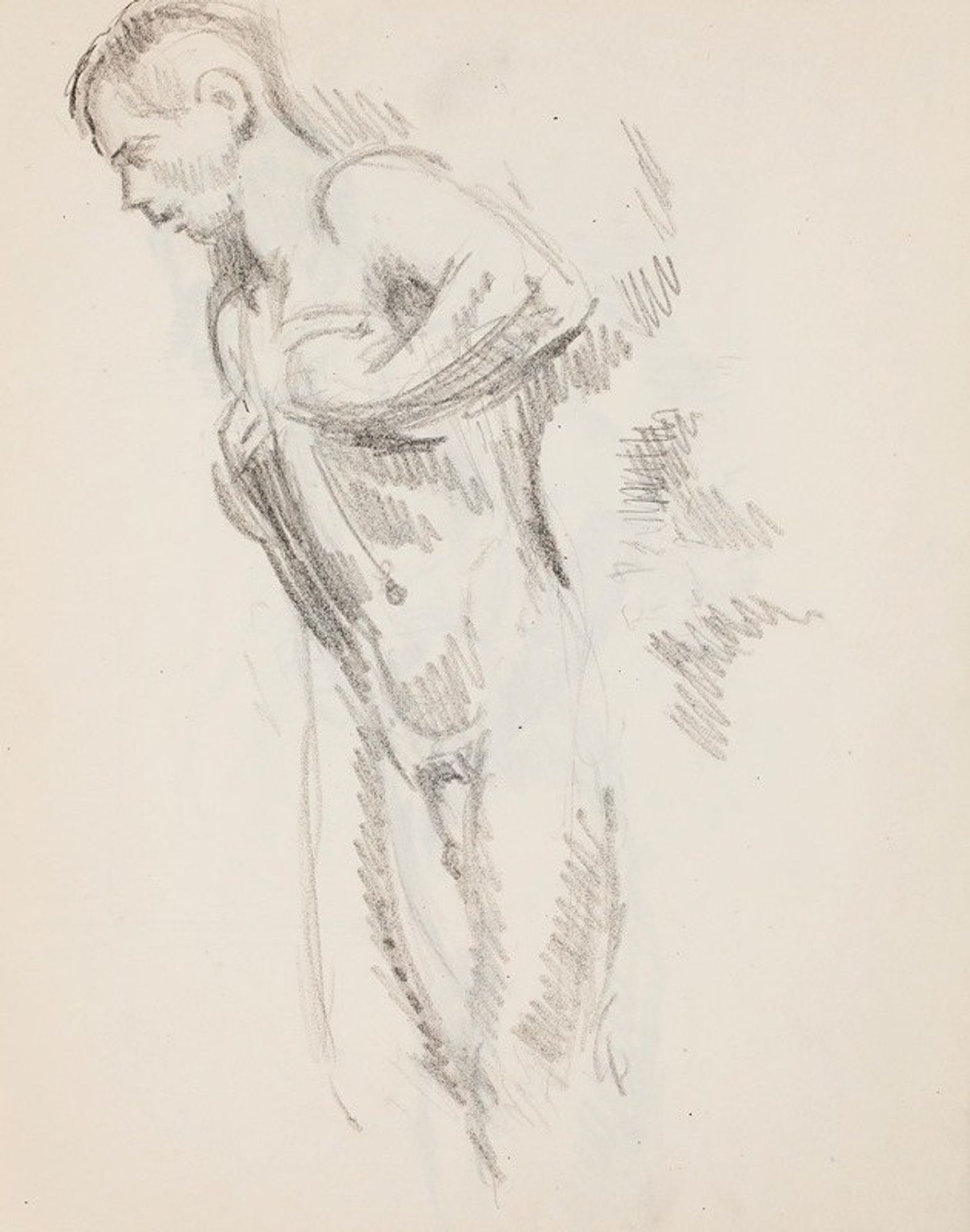 Selällään oleva alaston mies, luonnos by Magnus Enckell