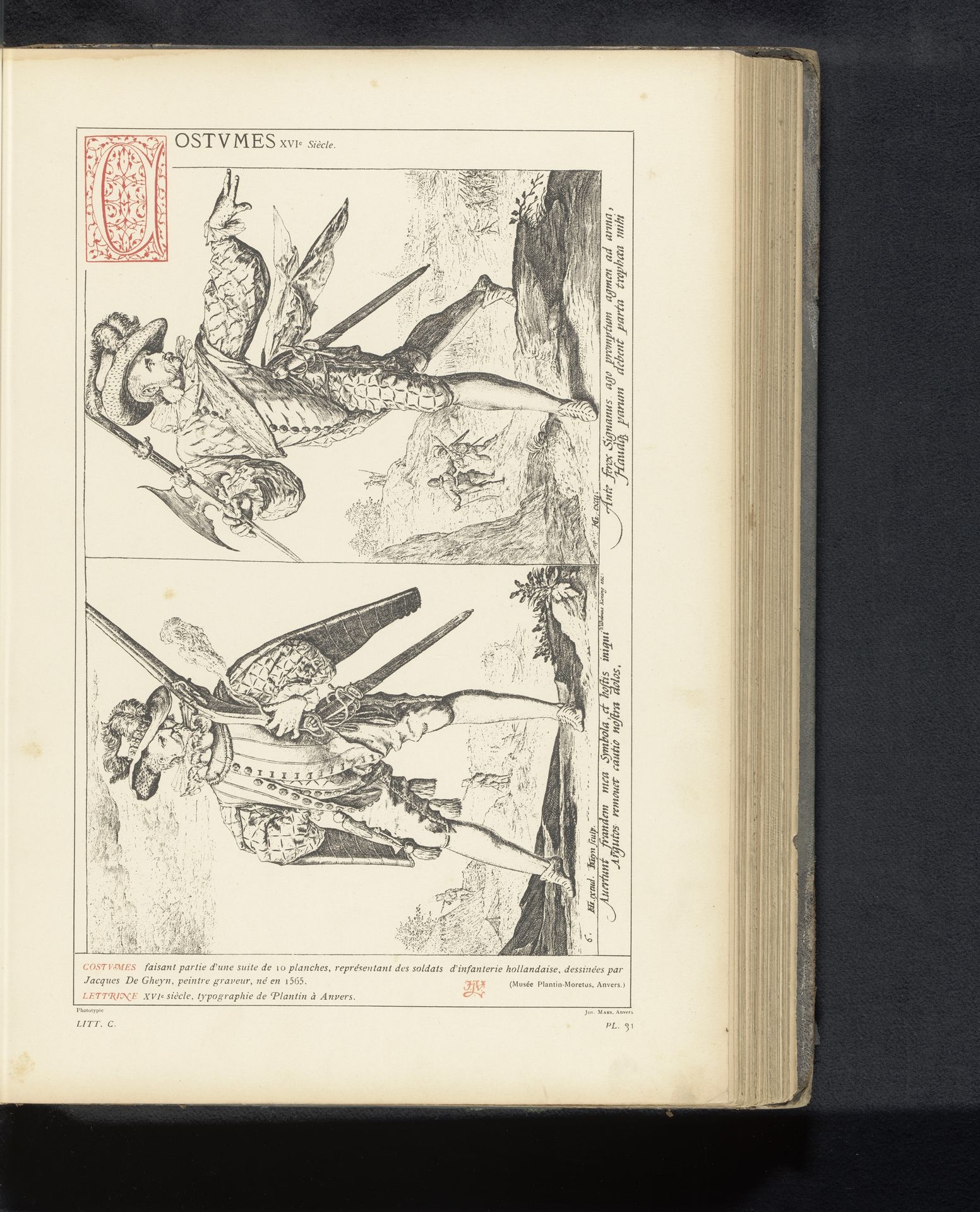 Reproductie van twee kostuumprenten van Nederlandse infanteristen door Jacques de Gheyn by Anonymous