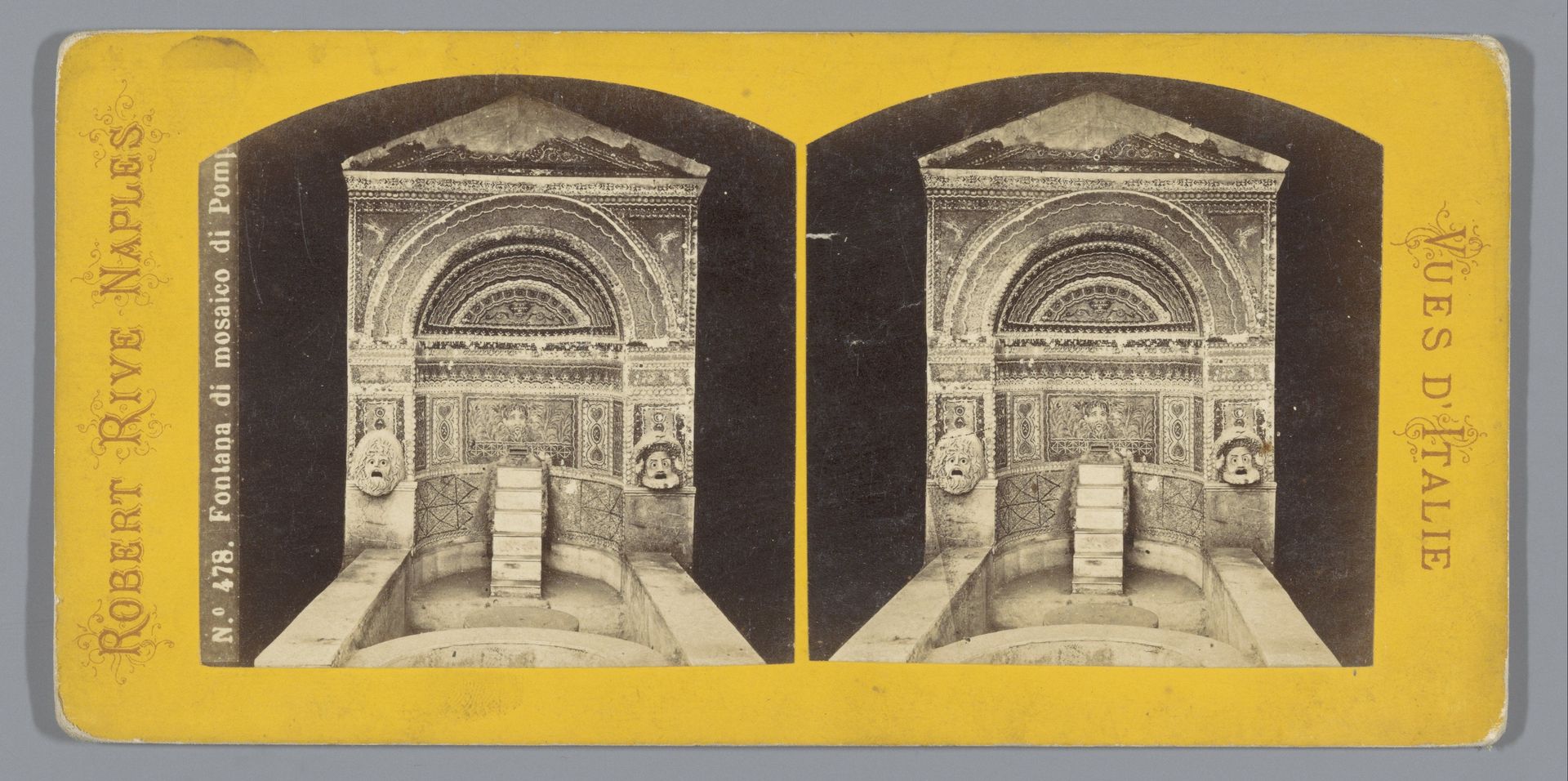 Fountain decorated with mosaic in Pompeii by Roberto Rive