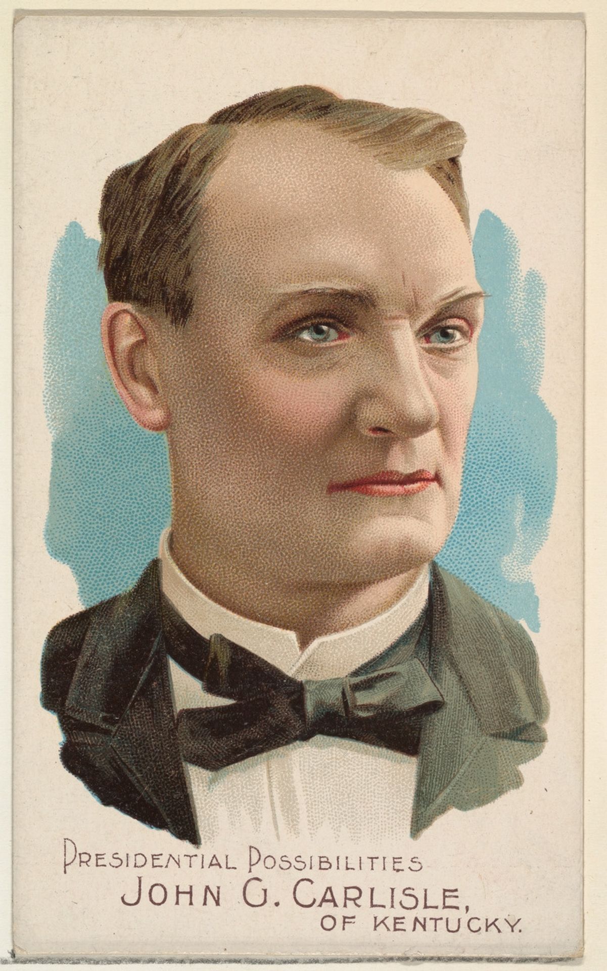 John G. Carlisle of Kentucky, from the Presidential Possibilities series (N124) issued by Duke Sons & Co. to promote Honest Long Cut Tobacco by W. Duke, Sons & Co.