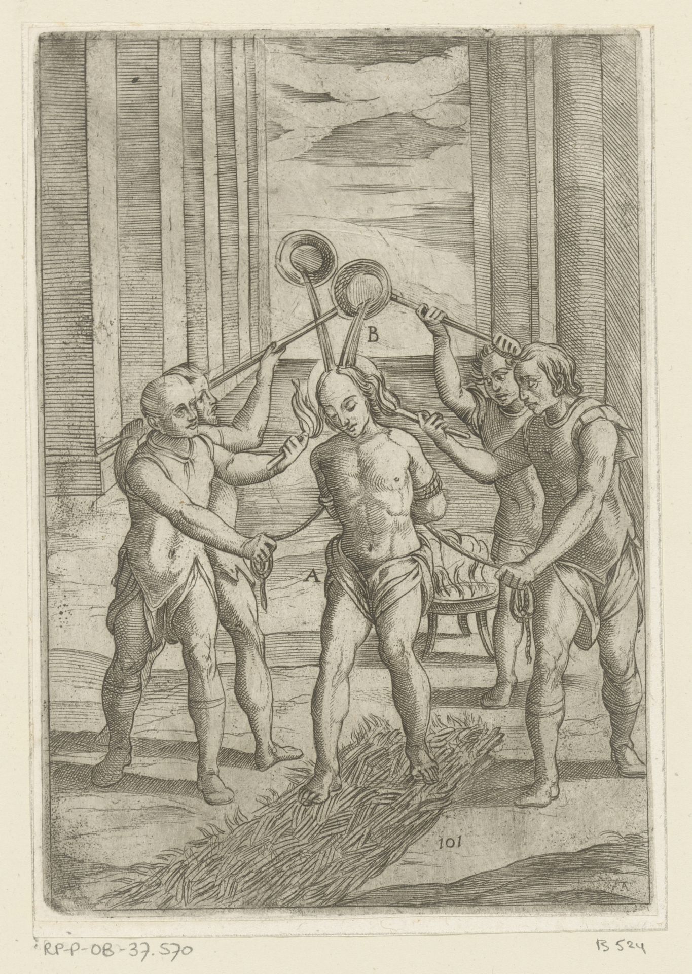 Kokende olie en lopen over hete kolen by Antonio Tempesta