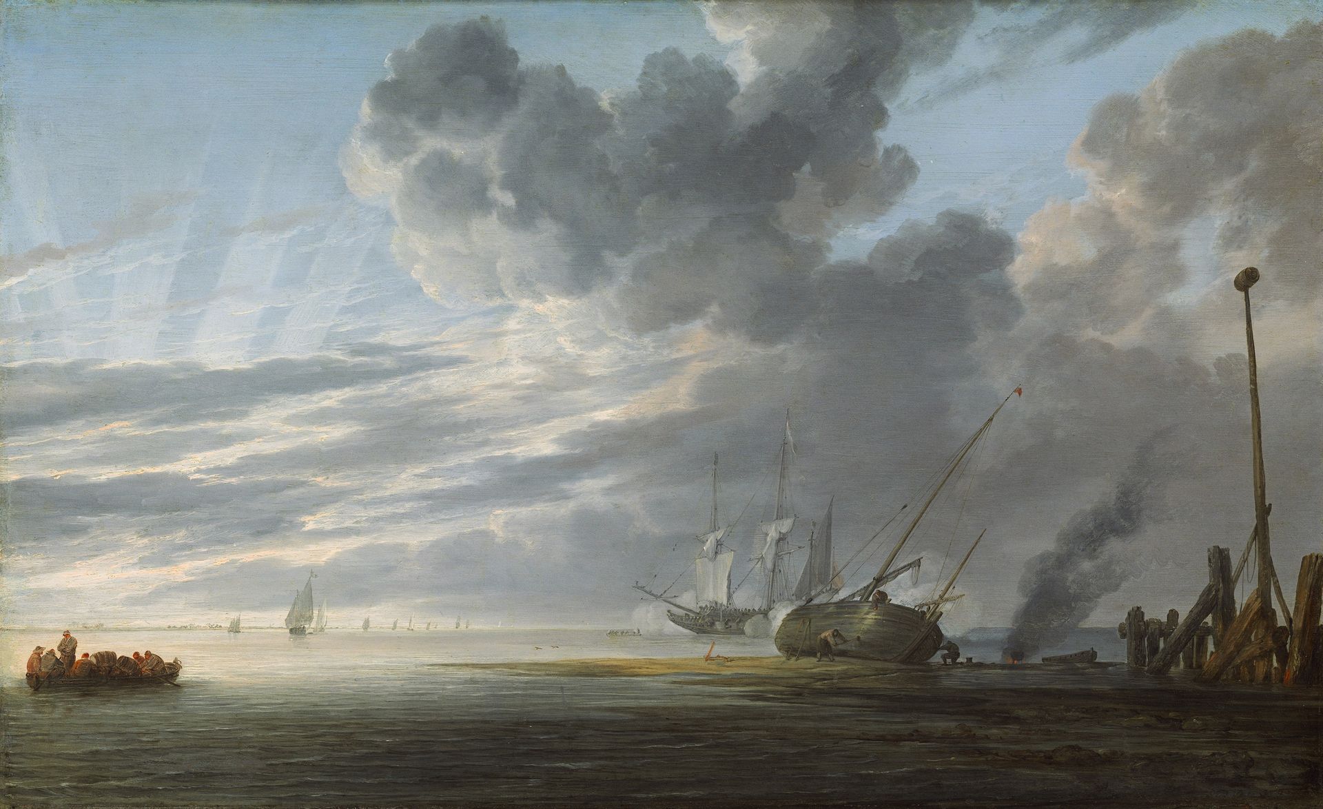 Seascape in the Morning (Estuary at Dawn) by Simon de Vlieger