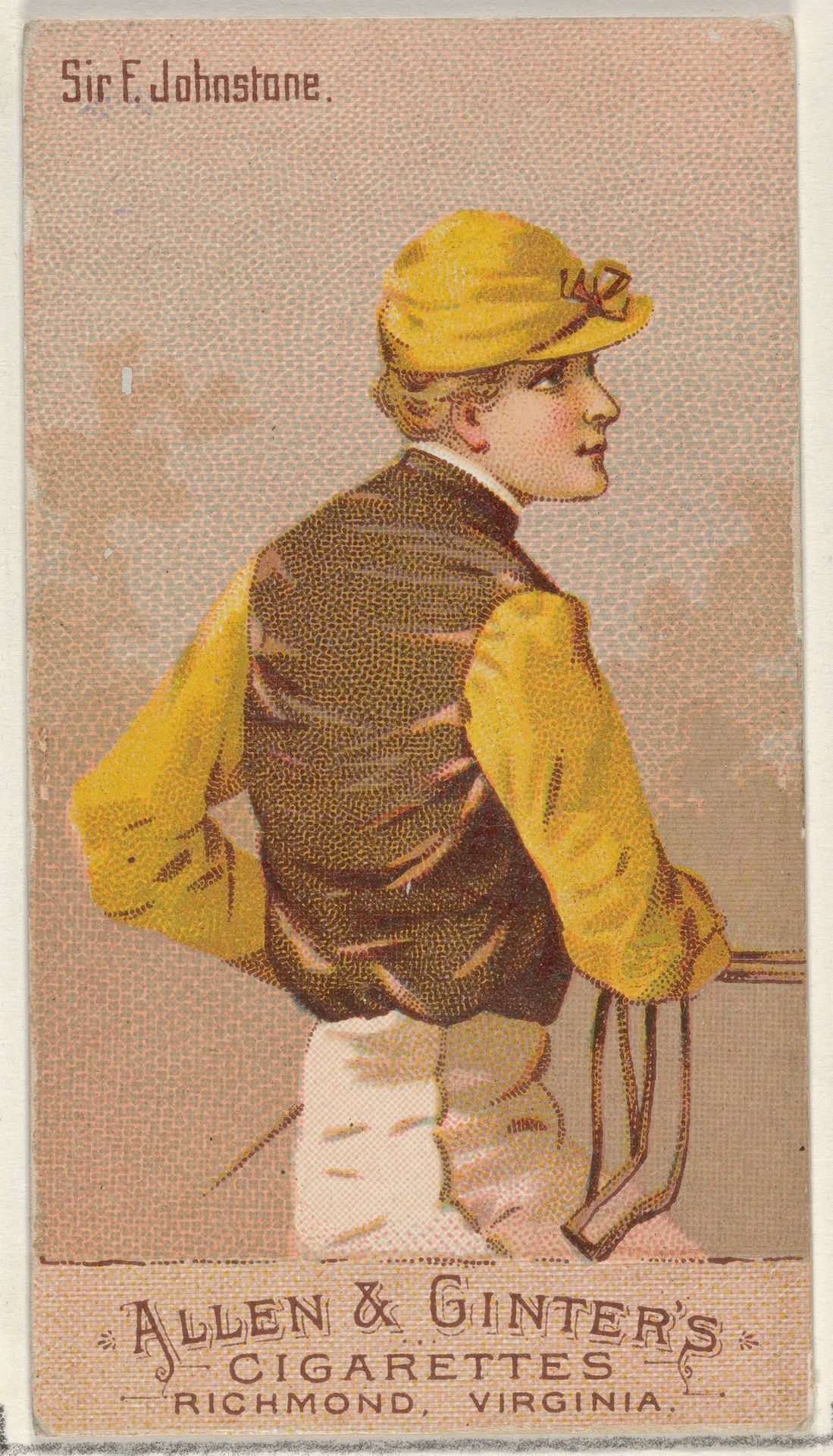 Sir F. Johnstone, from the Racing Colors of the World series (N22b) for Allen & Ginter Cigarettes by Allen & Ginter