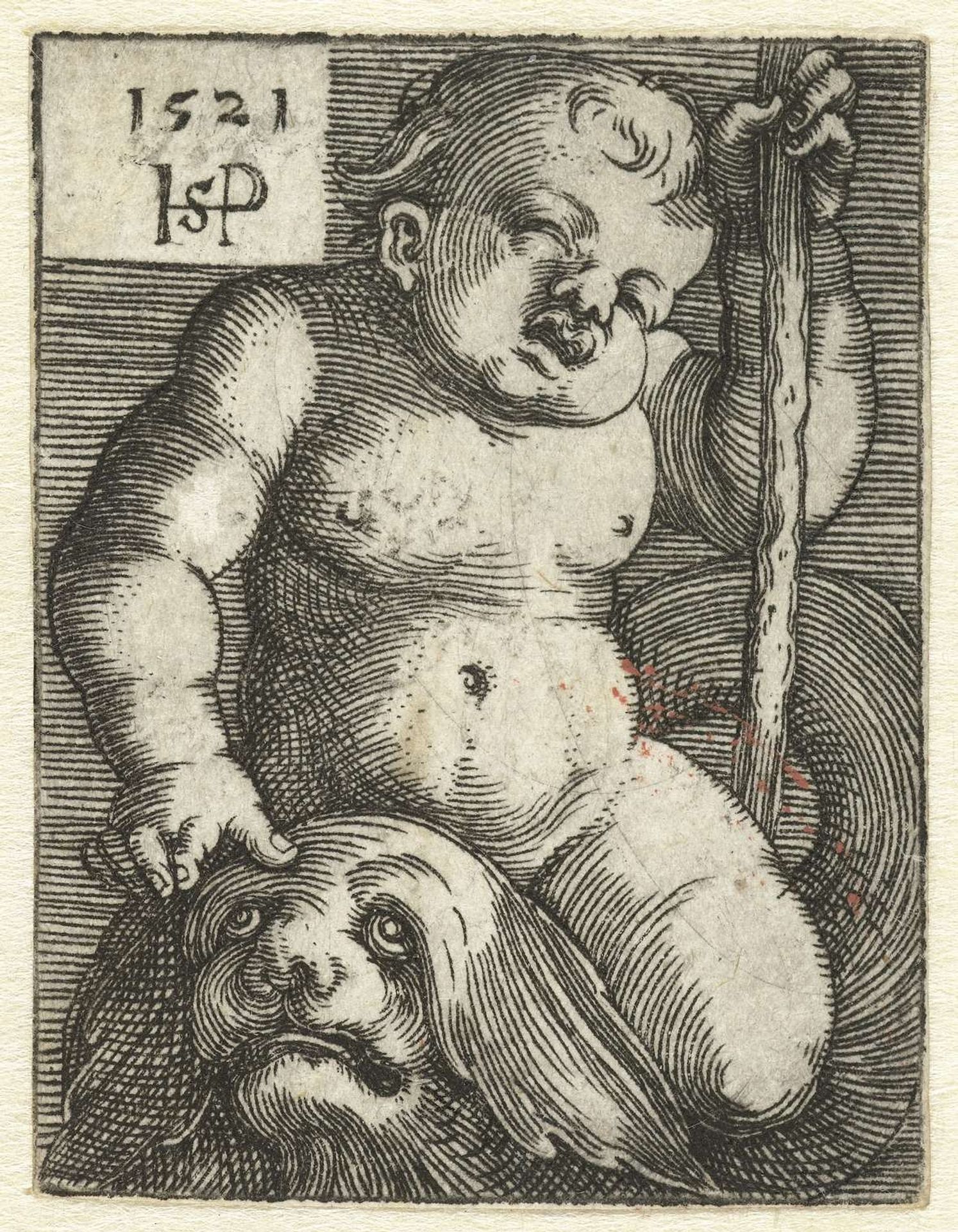 Putto op een dolfijn by Sebald Beham
