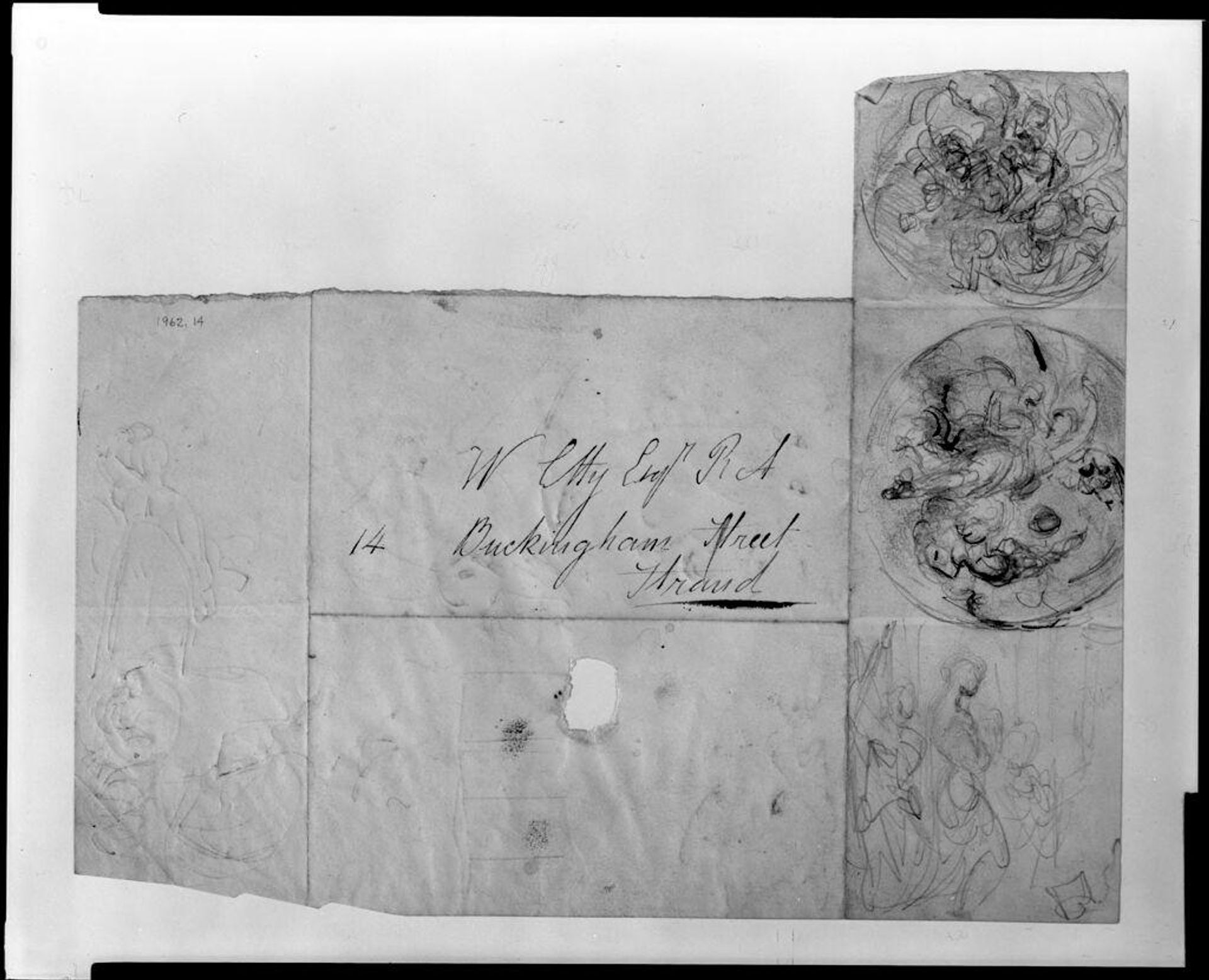 Sketches (recto and verso) by William Etty