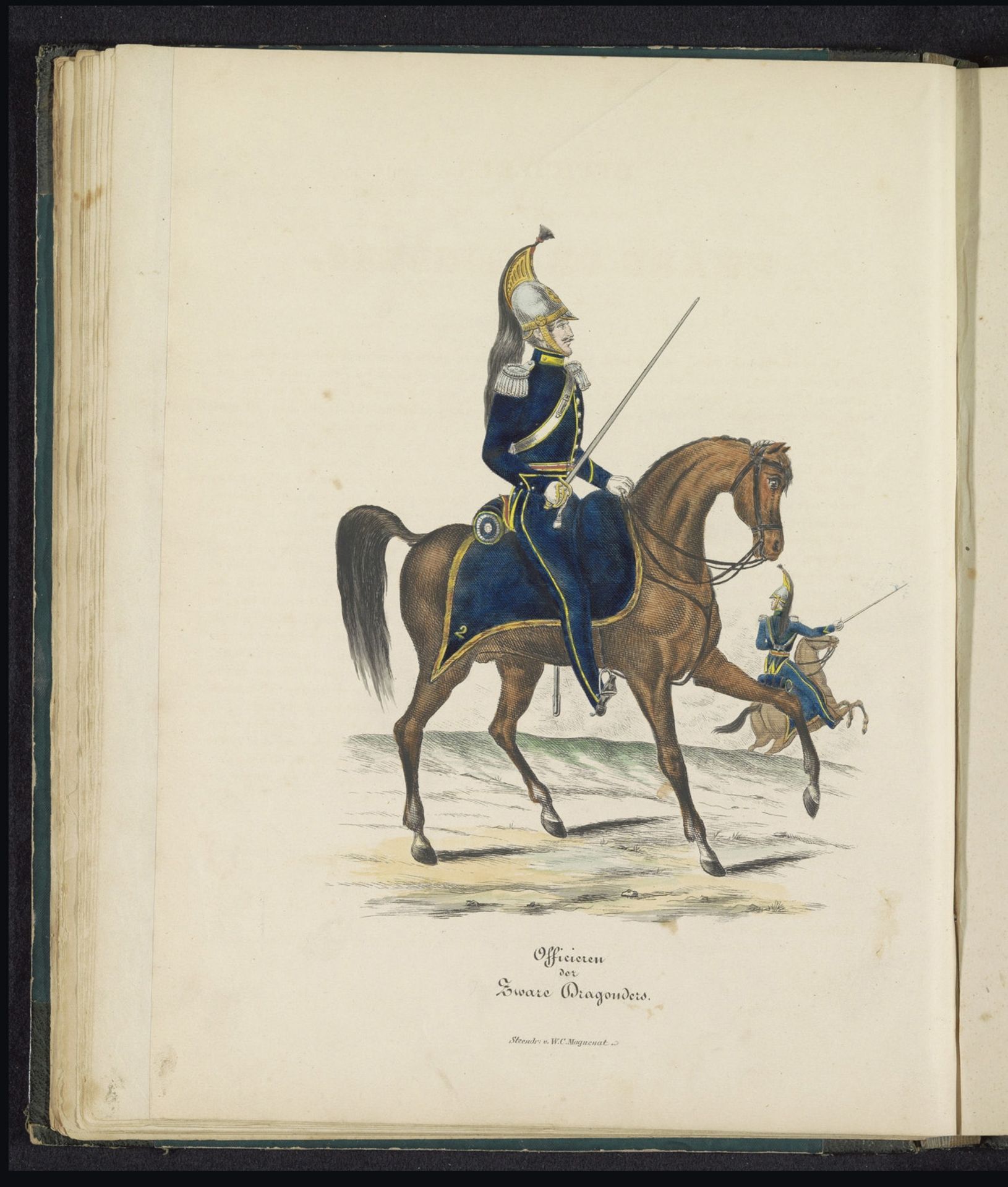 Uniform van de officieren van de zware dragonders, 1845 by Willem Charles Magnenat