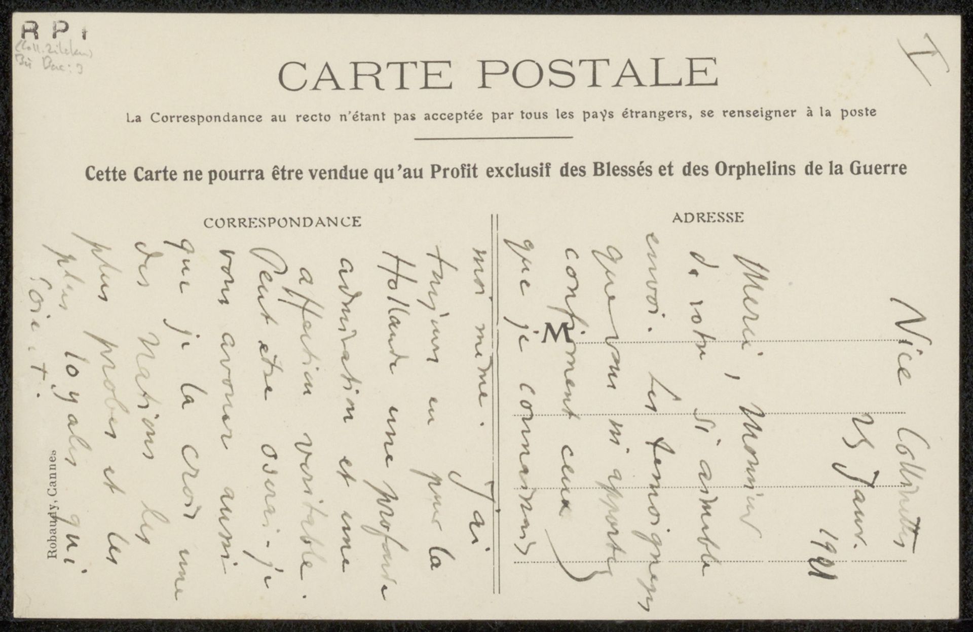 Prentbriefkaarten aan Philip Zilcken by Ferdinand-Sigismund Bac