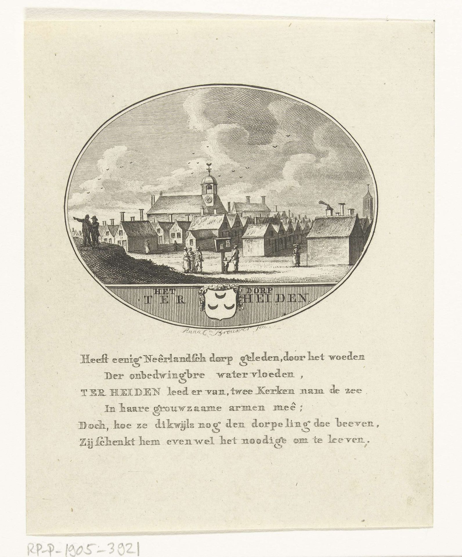 Gezicht op het dorp Ter Heijde by Anna Catharina Brouwer