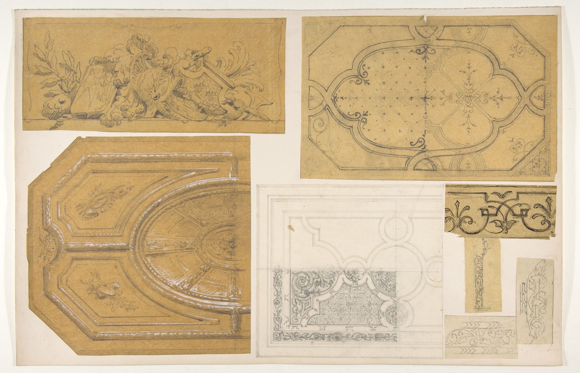 Eight designs for the painted decoration of interiors by Jules-Edmond-Charles Lachaise