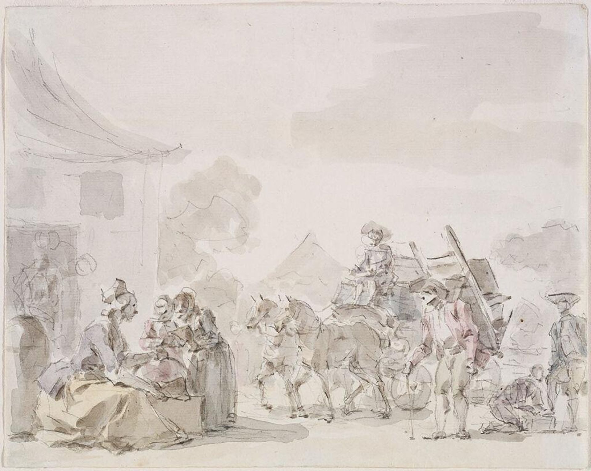 Market Scene by Jean-Honoré Fragonard