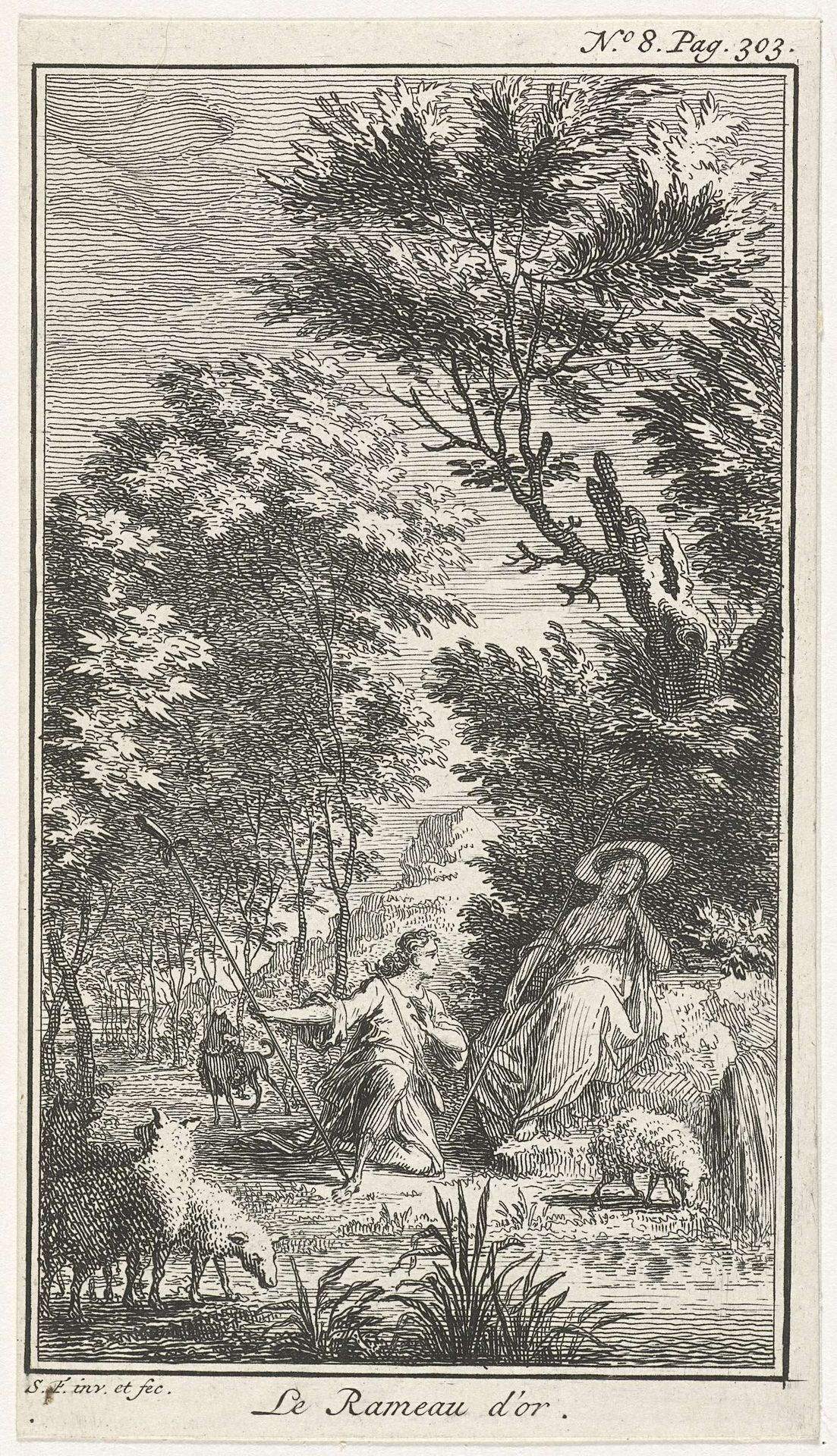 Schaapherder knielt voor herderin by Simon Fokke