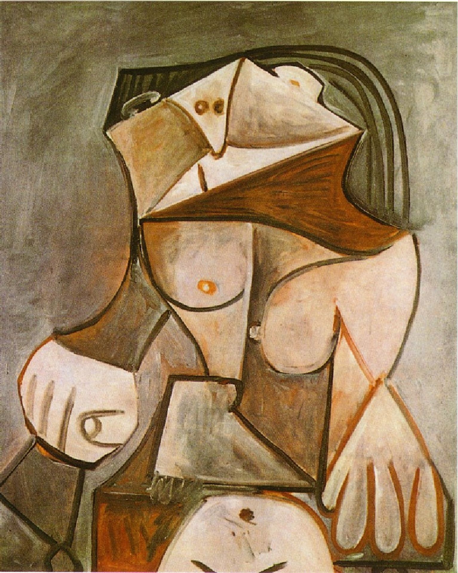 Crouching female nude by Pablo Picasso